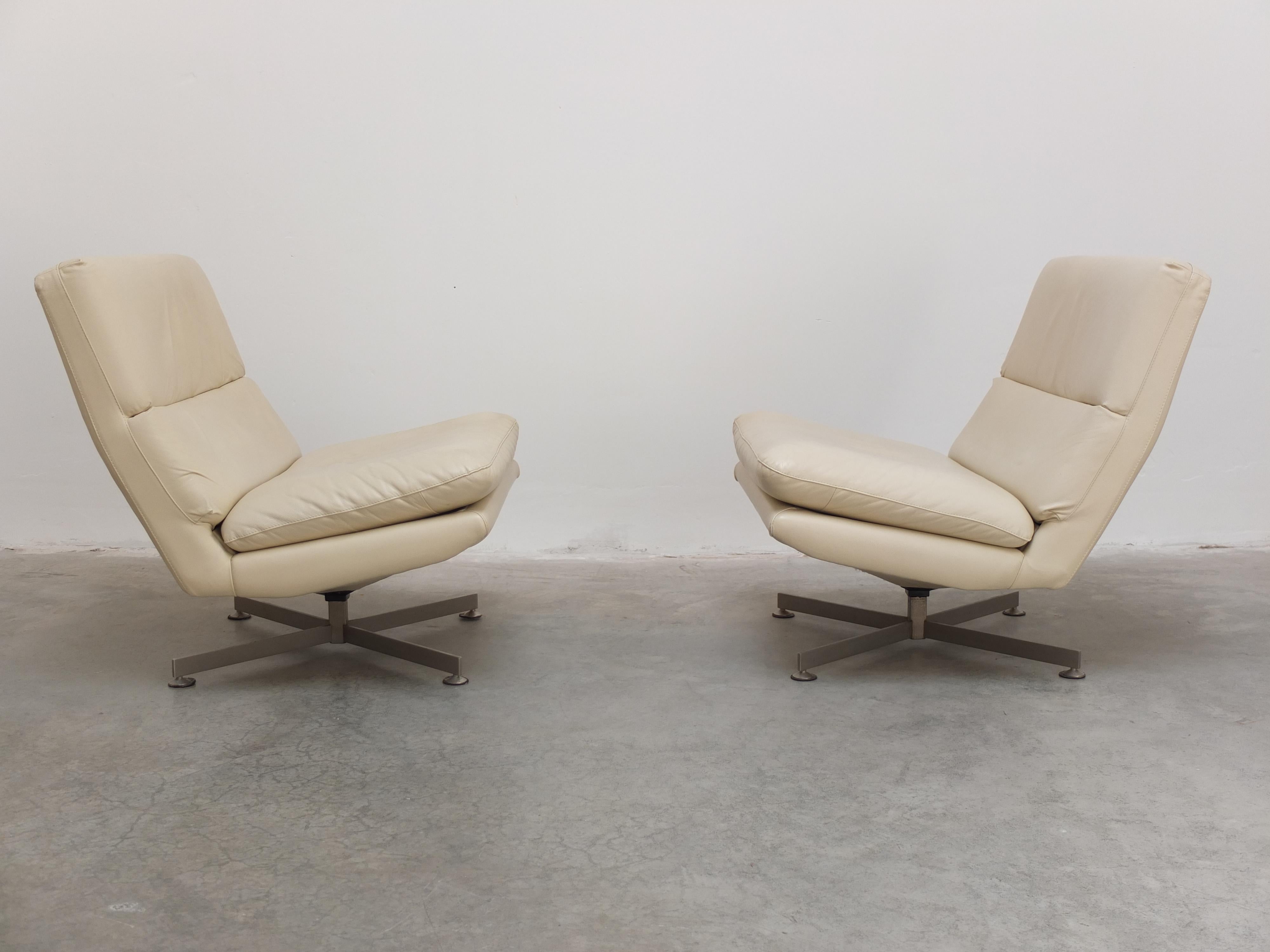 Metal Belgian Modernist Swivel Lounge Chairs by Georges Van Rijck for Beaufort, 1960s