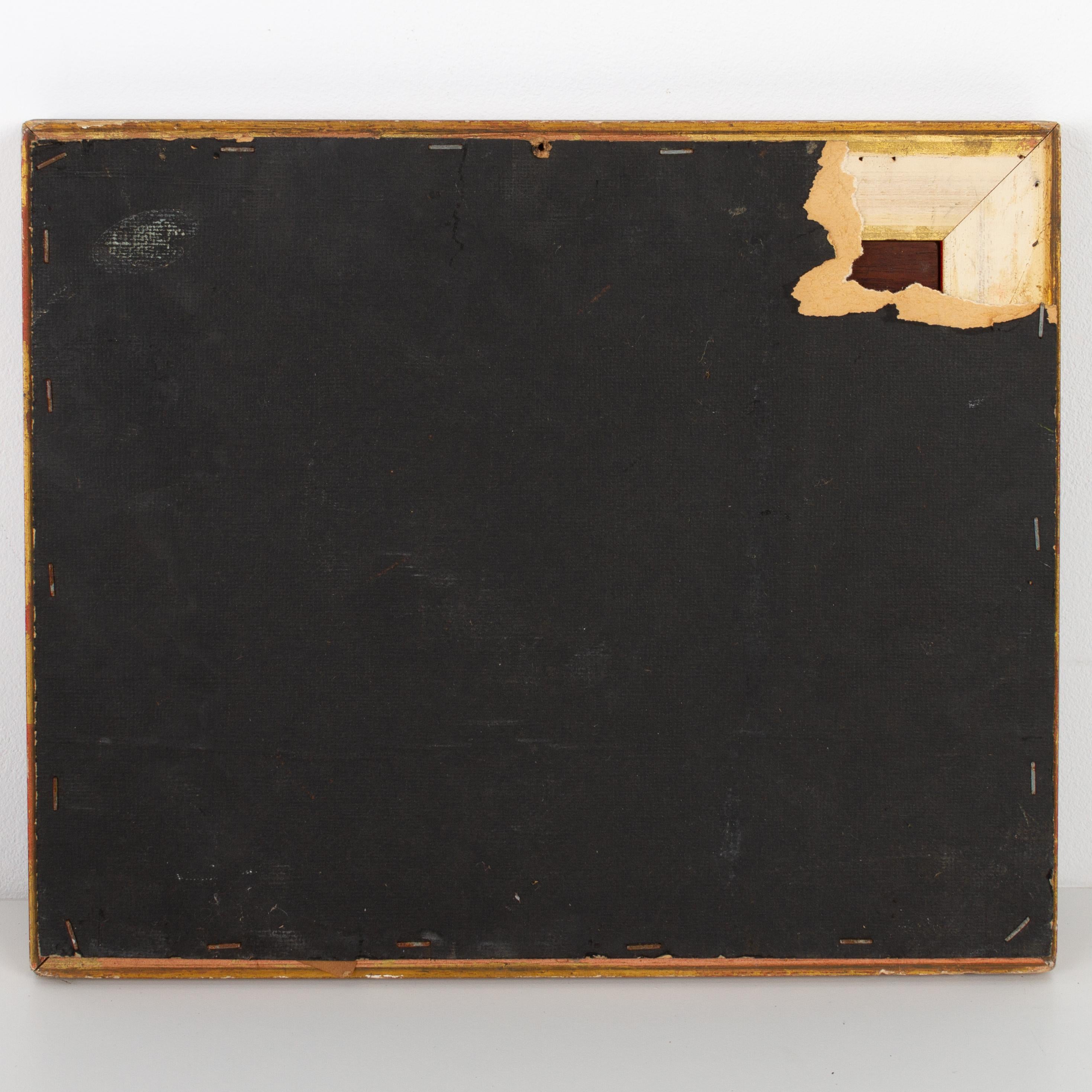 Pittura ad olio di paesaggio belga Monogram, inizio XX secolo in vendita 3