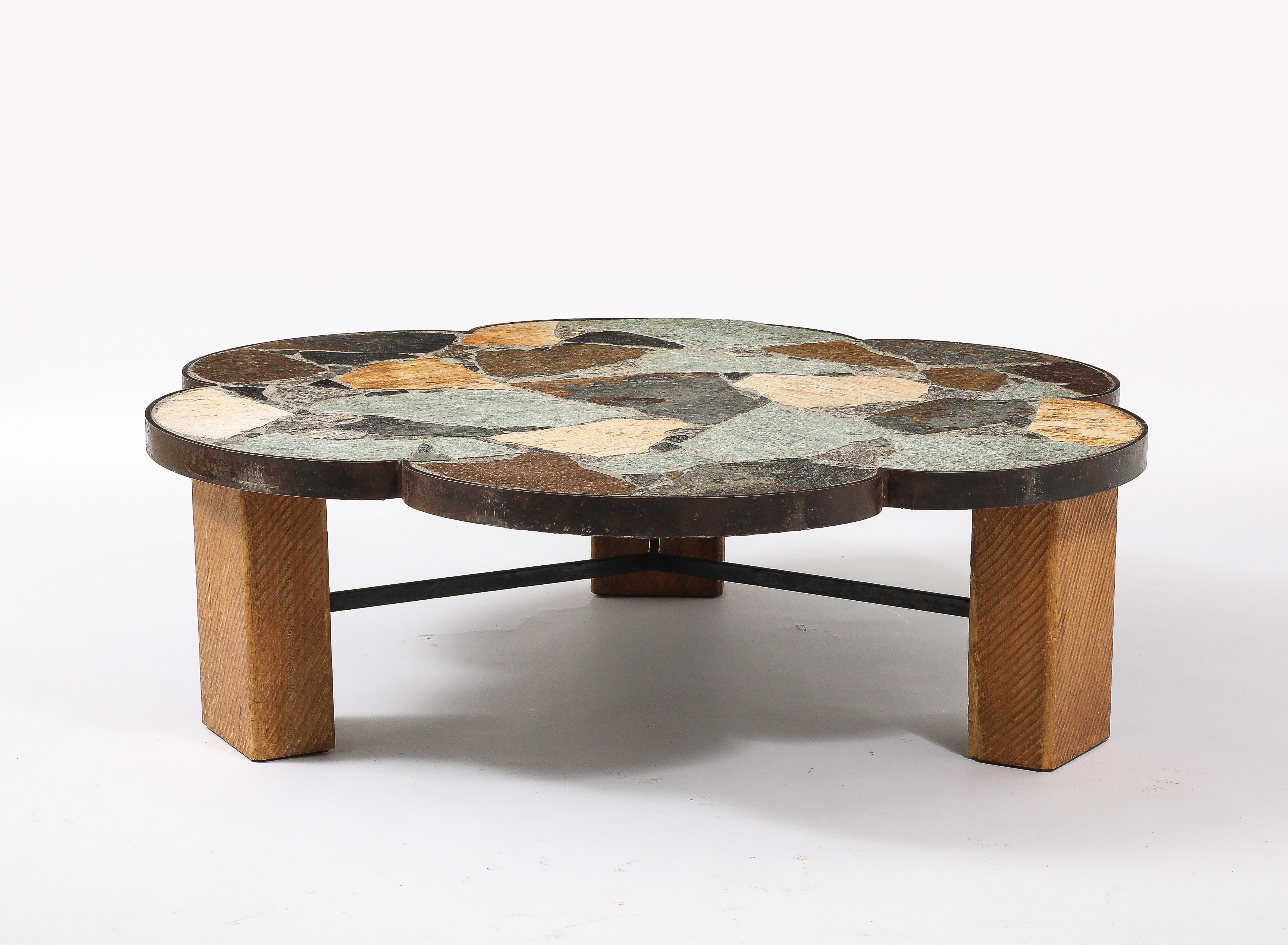 Belgian Multi Lobbed Stone Table, Belgium 1960's For Sale 9