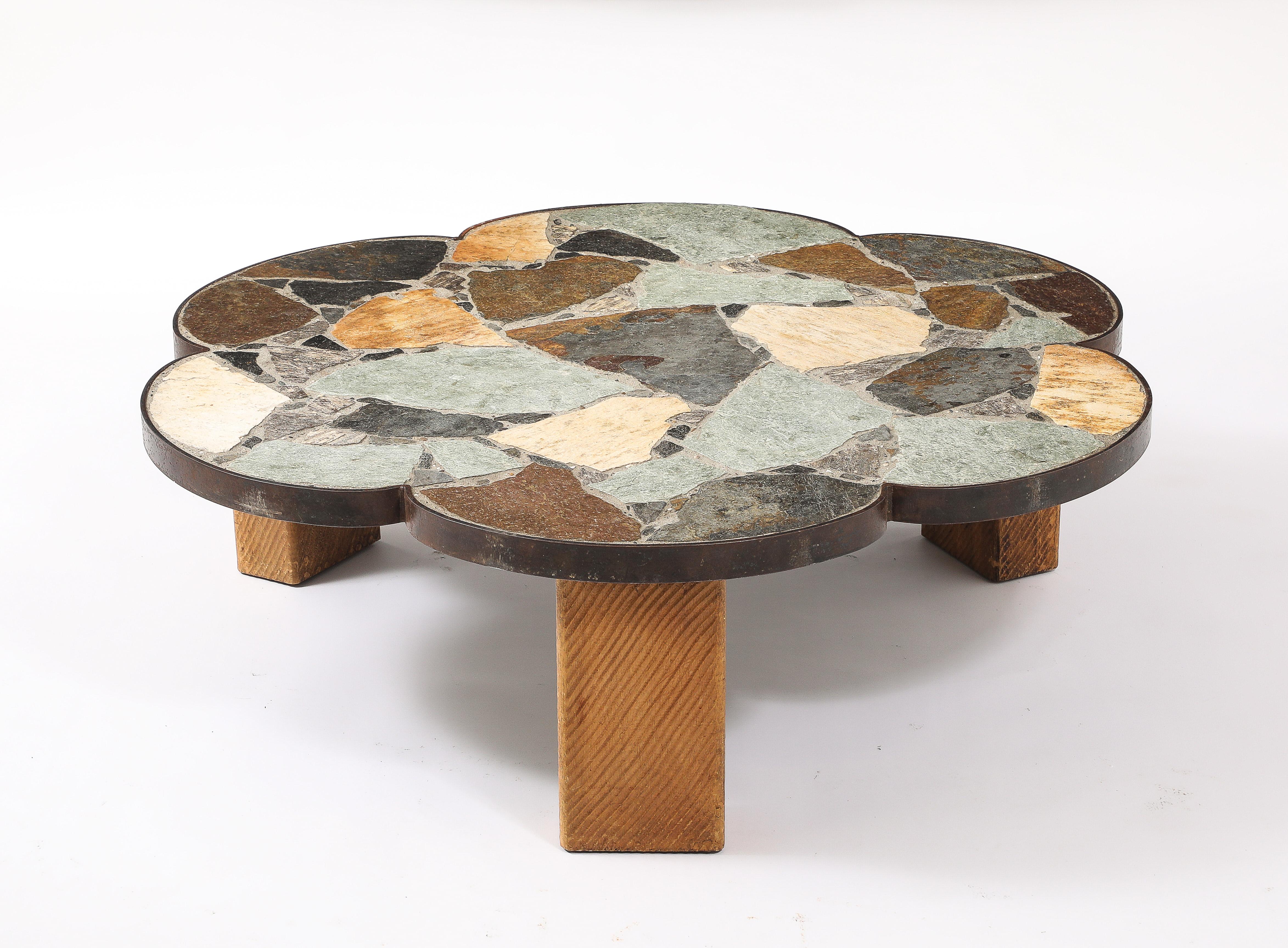 Belgian Multi Lobbed Stone Table, Belgium 1960's For Sale 1