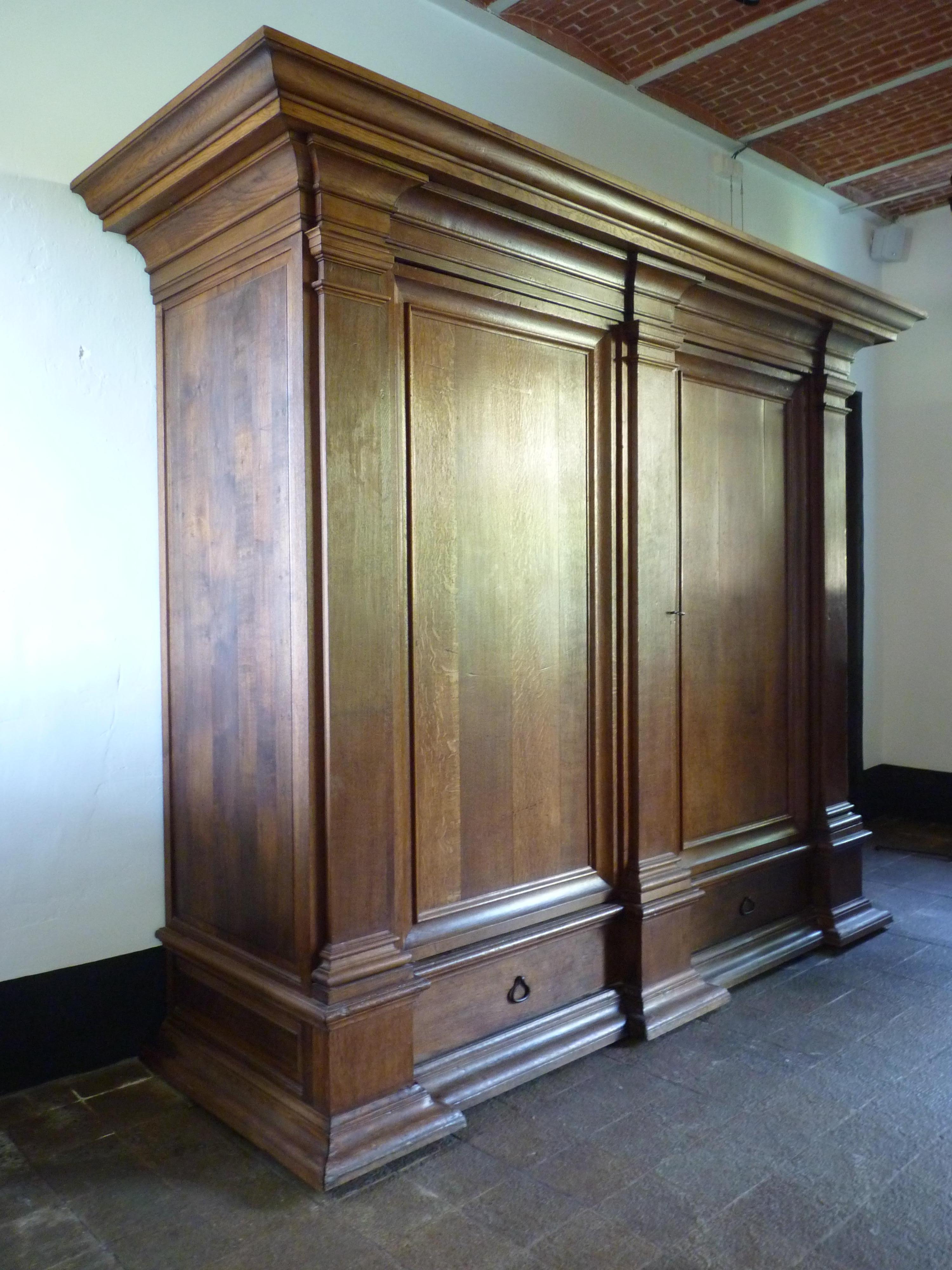 Belgian Near Pair of Oak Cupboards, circa 1850 For Sale 9