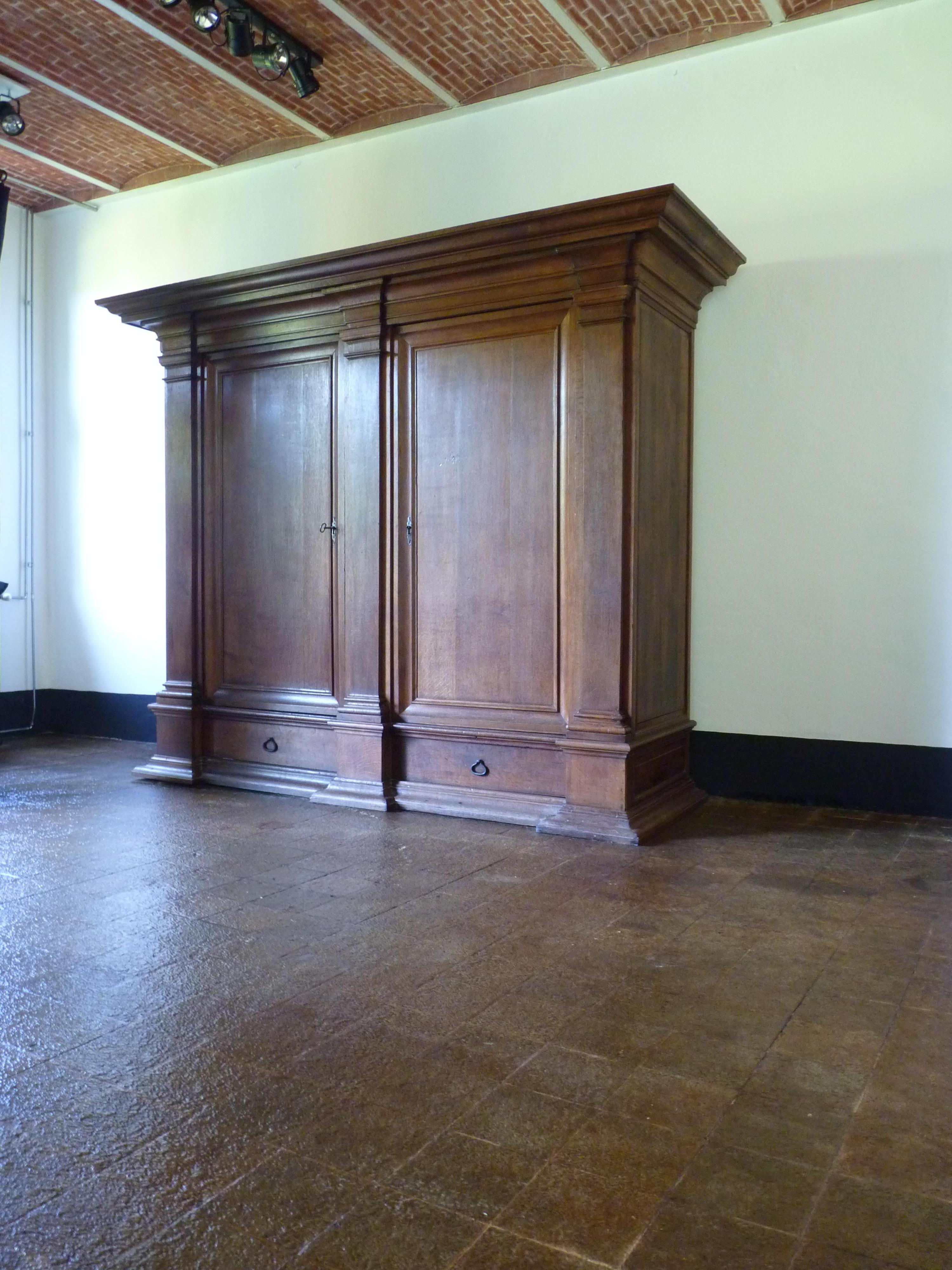 Belgian Near Pair of Oak Cupboards, circa 1850 For Sale 12