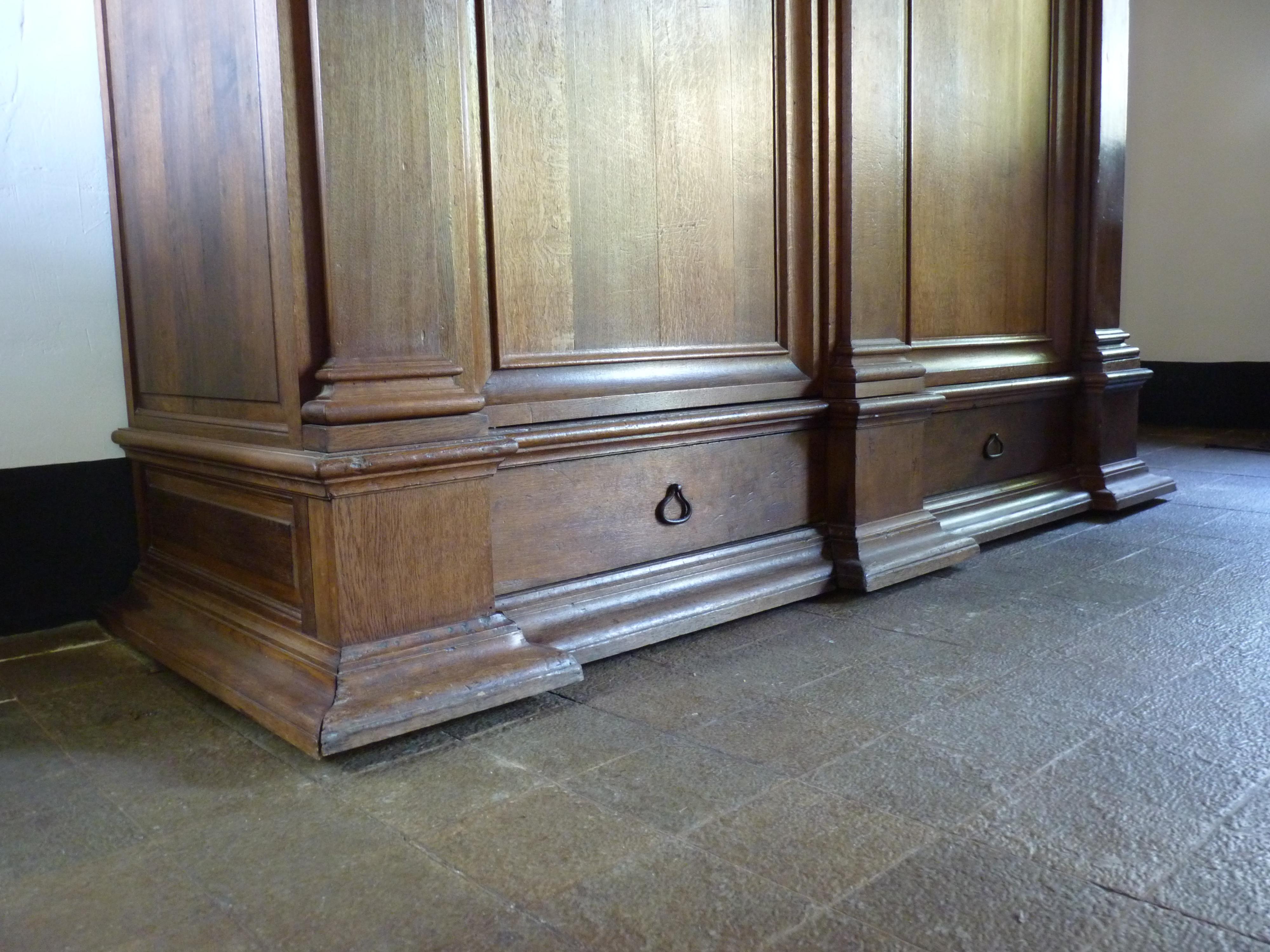 Belgian Near Pair of Oak Cupboards, circa 1850 For Sale 4