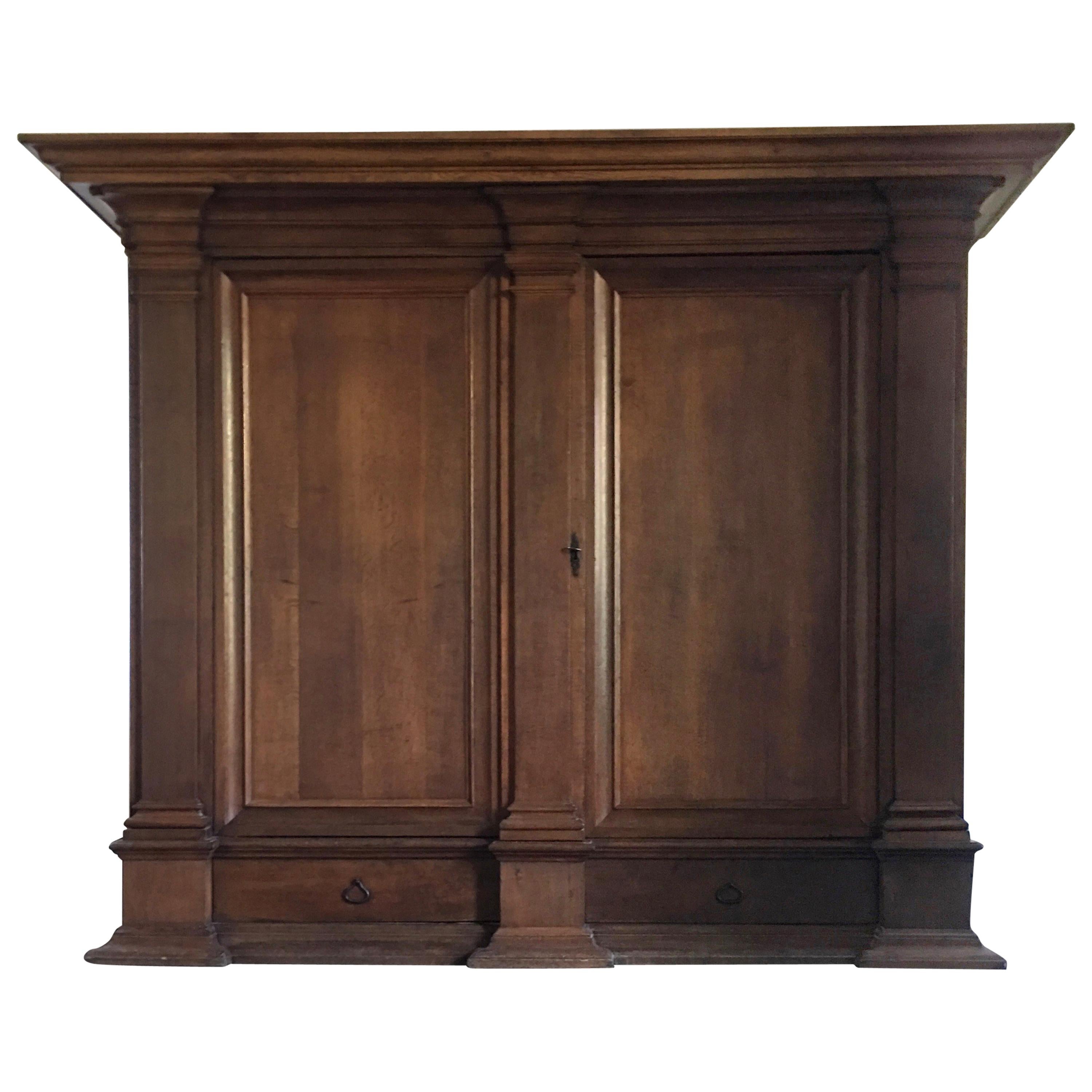 Belgian Near Pair of Oak Cupboards, circa 1850 For Sale