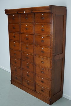 Belgian Oak Apothecary / Filing Cabinet Folding Doors, 1900s