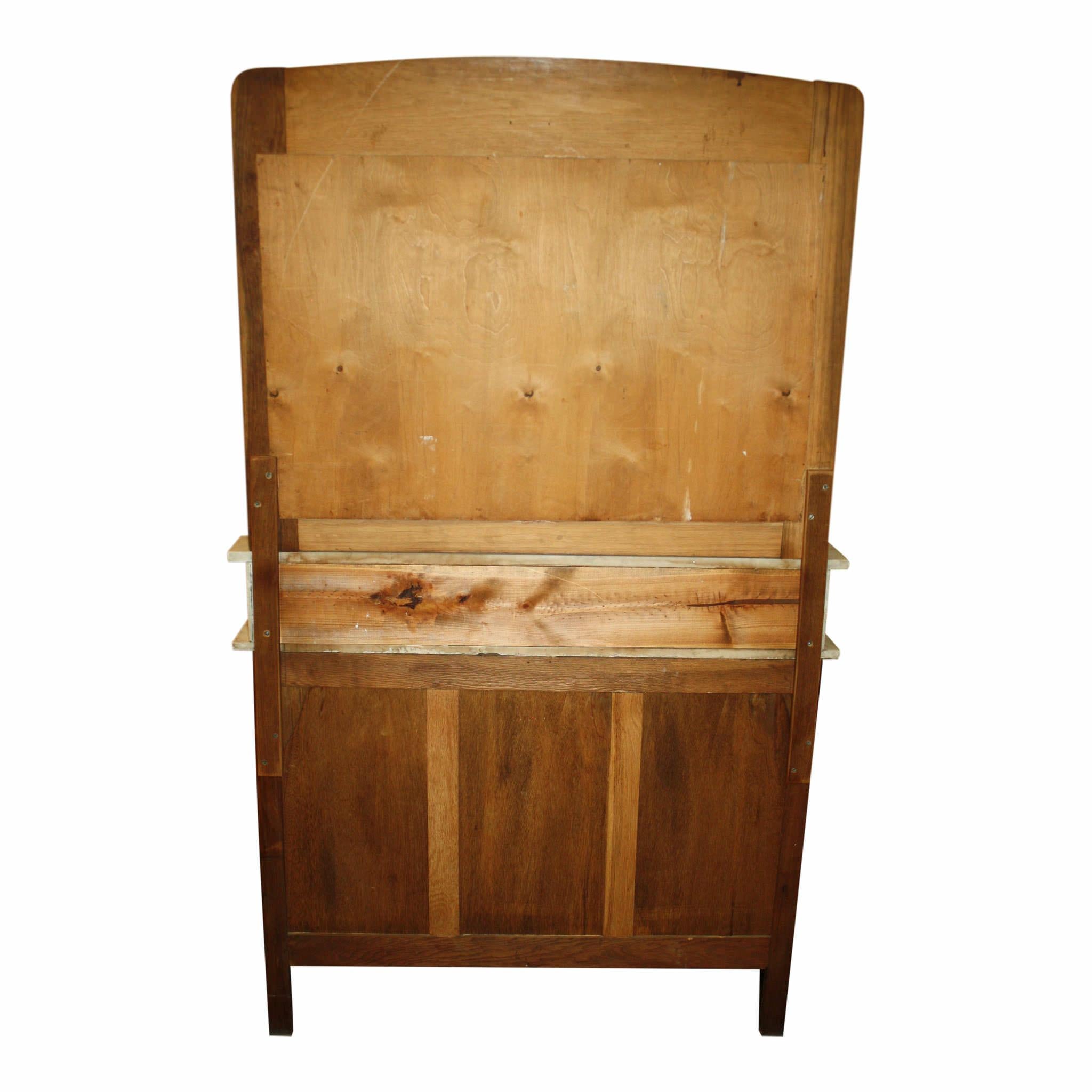 Belgian Oak Dresser with Marble Vanity Top and Mirror, circa 1900 2