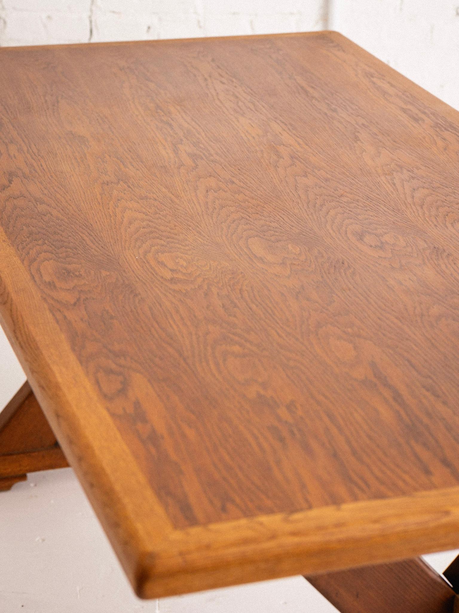 Belgian Oak Farmhouse Trestle Dining Table 4