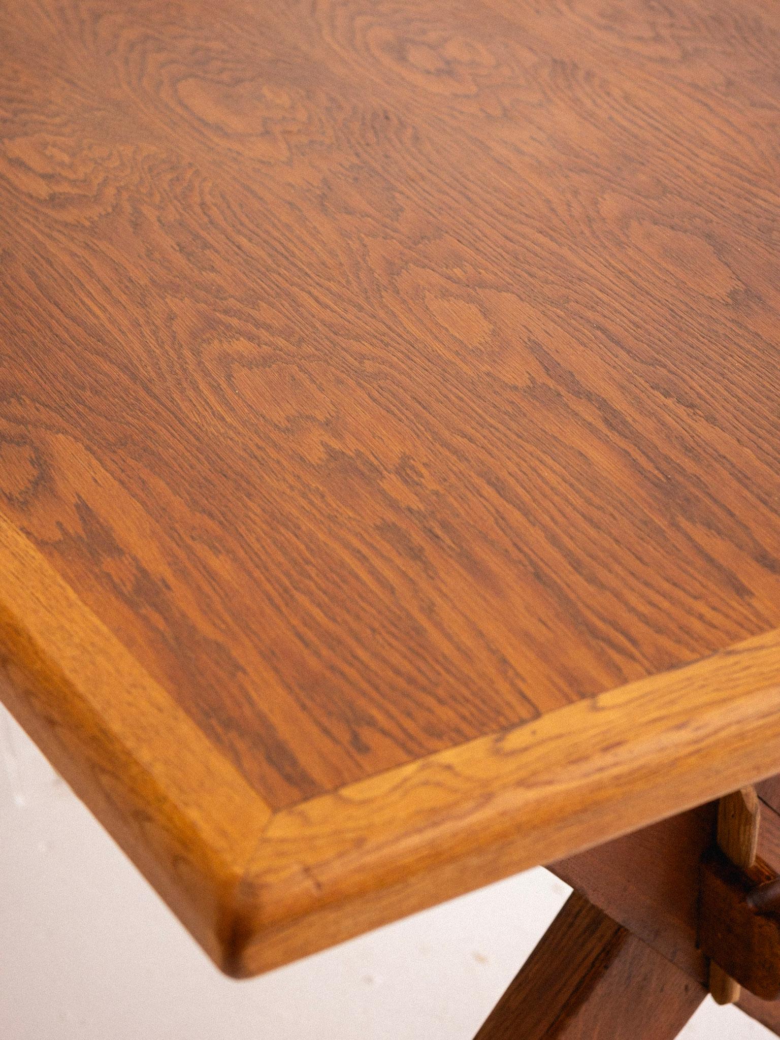 Belgian Oak Farmhouse Trestle Dining Table 5