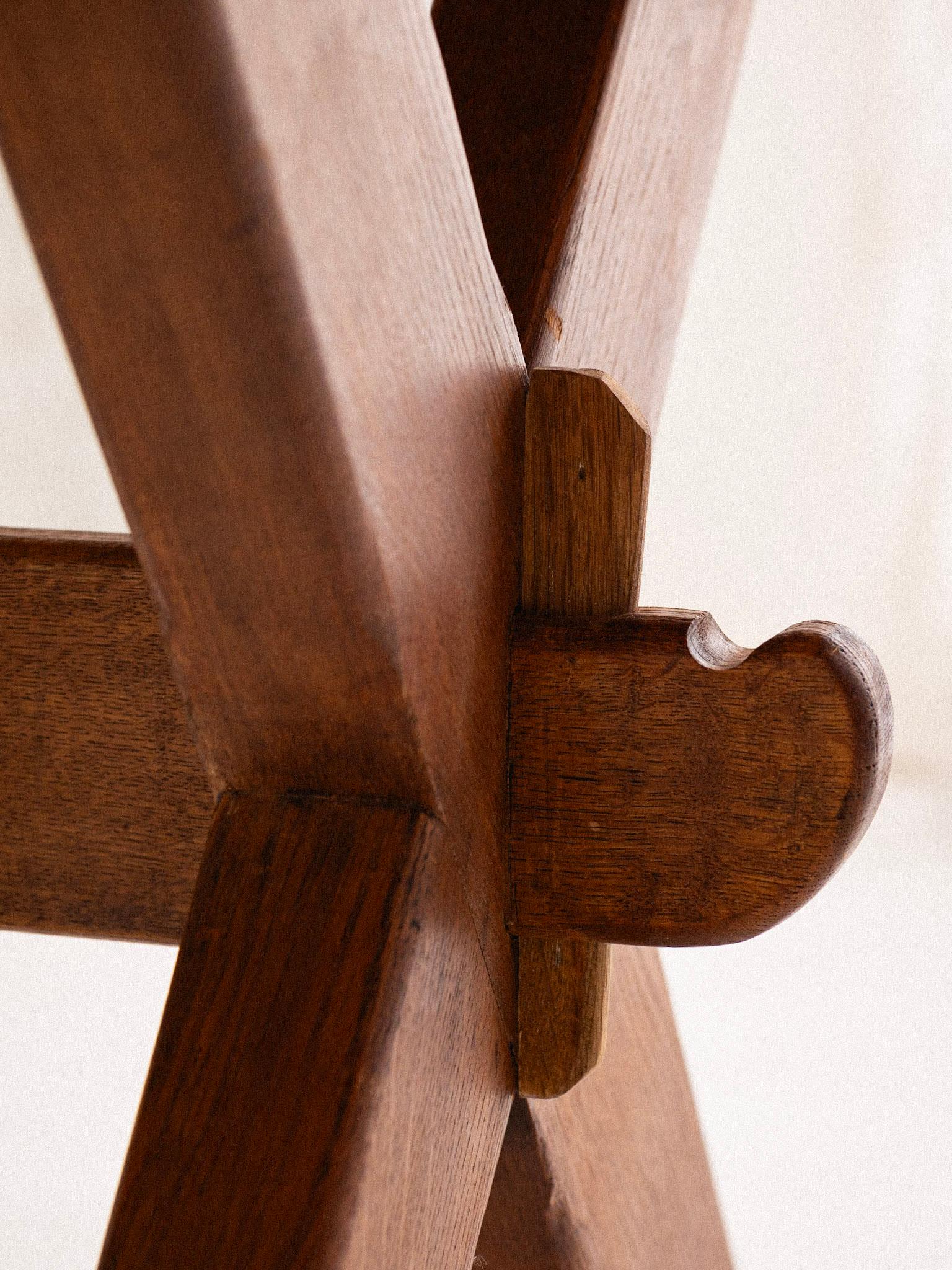 Belgian Oak Farmhouse Trestle Dining Table 6