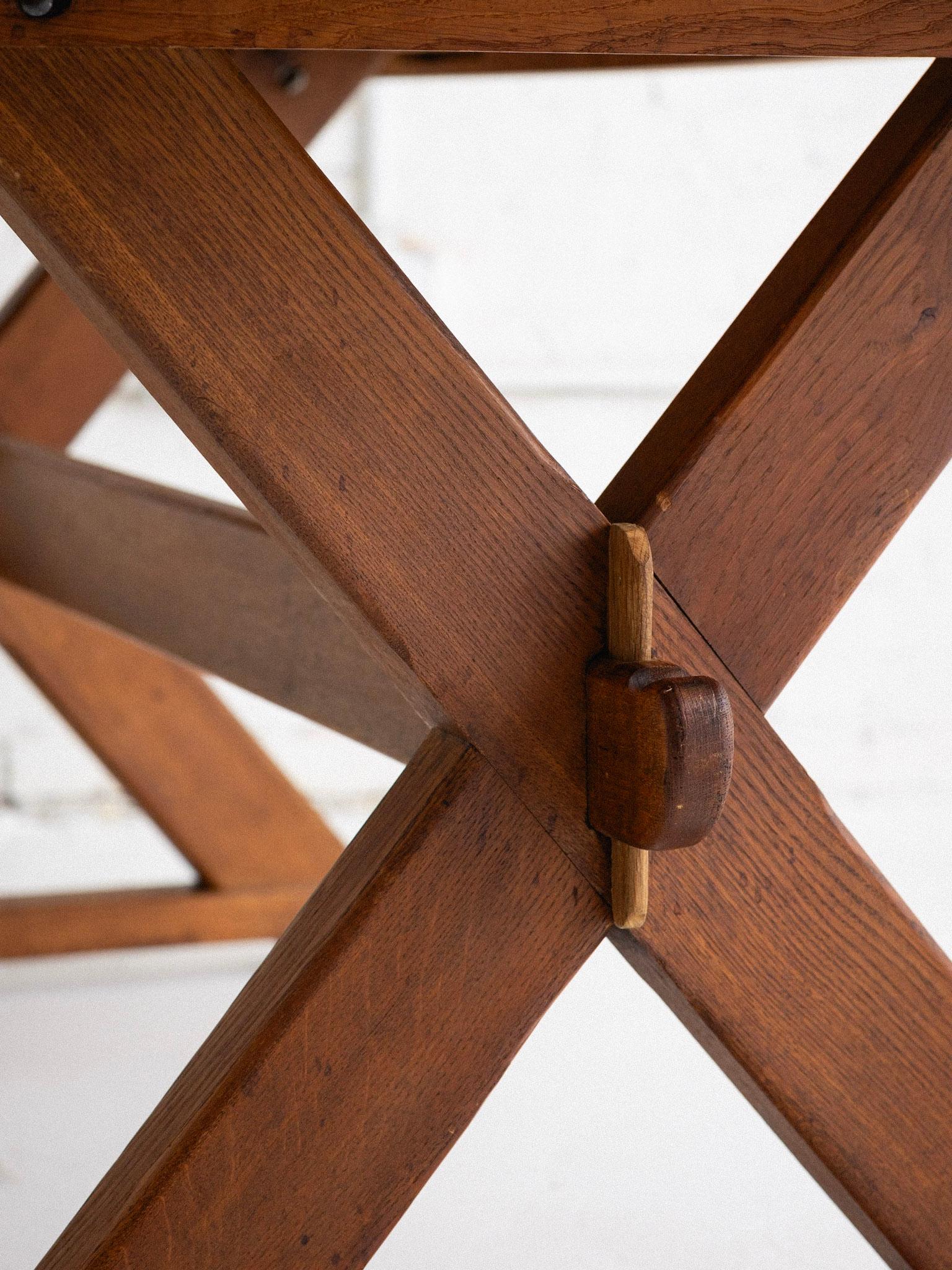 Belgian Oak Farmhouse Trestle Dining Table 1