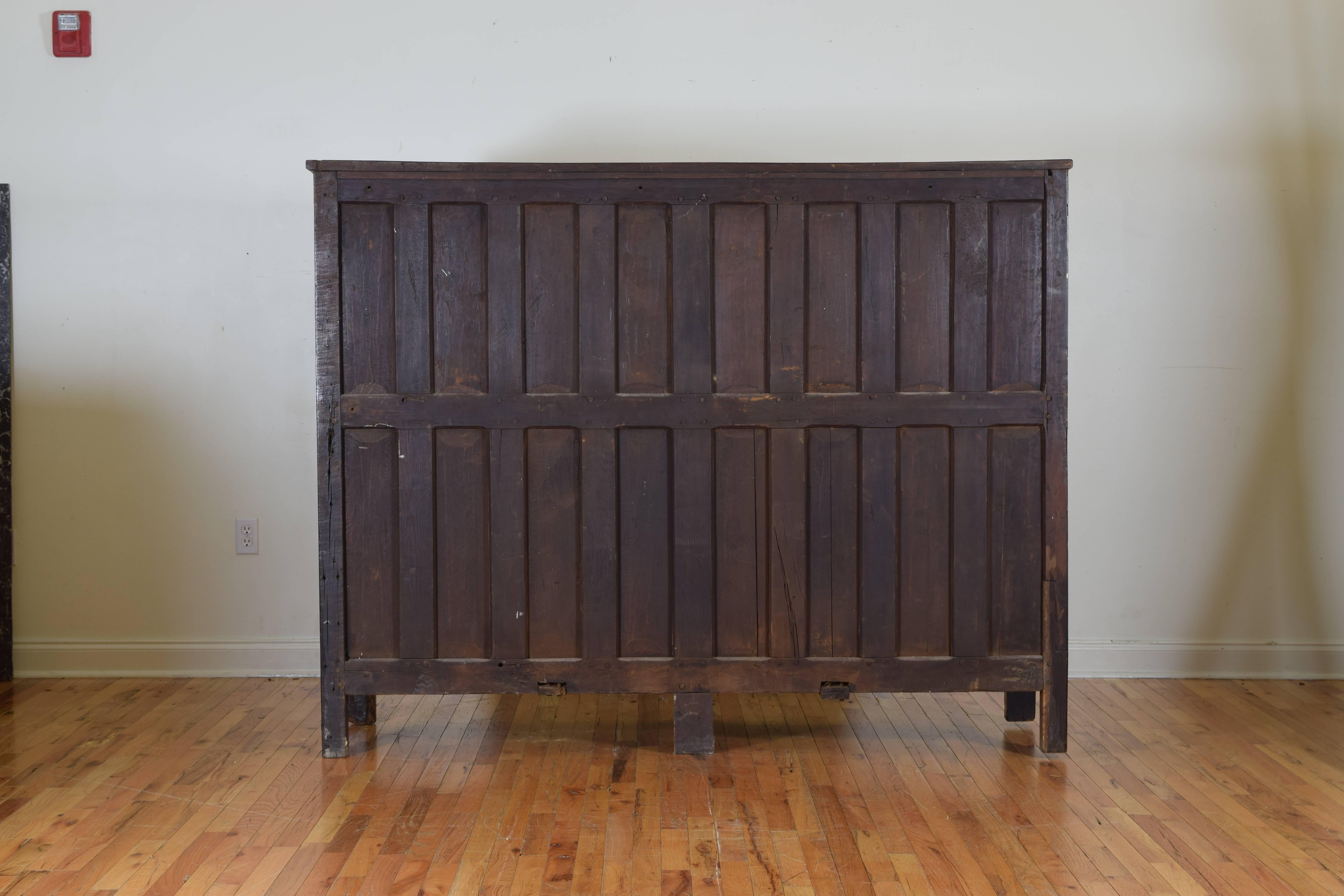 Belgian Oak Iron Mounted Four-Door Cabinet, 17th-18th Century 6