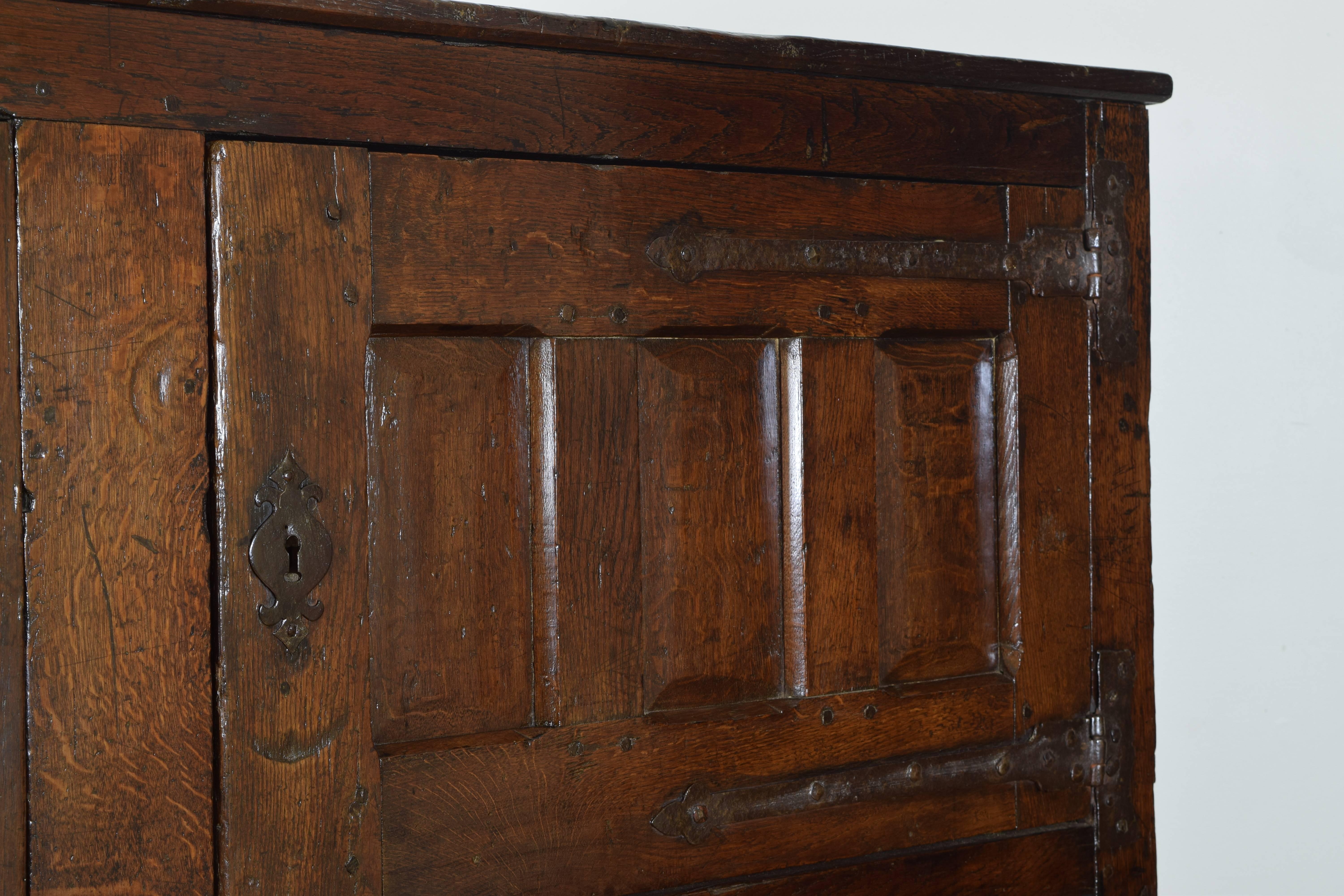 Belgian Oak Iron Mounted Four-Door Cabinet, 17th-18th Century 1