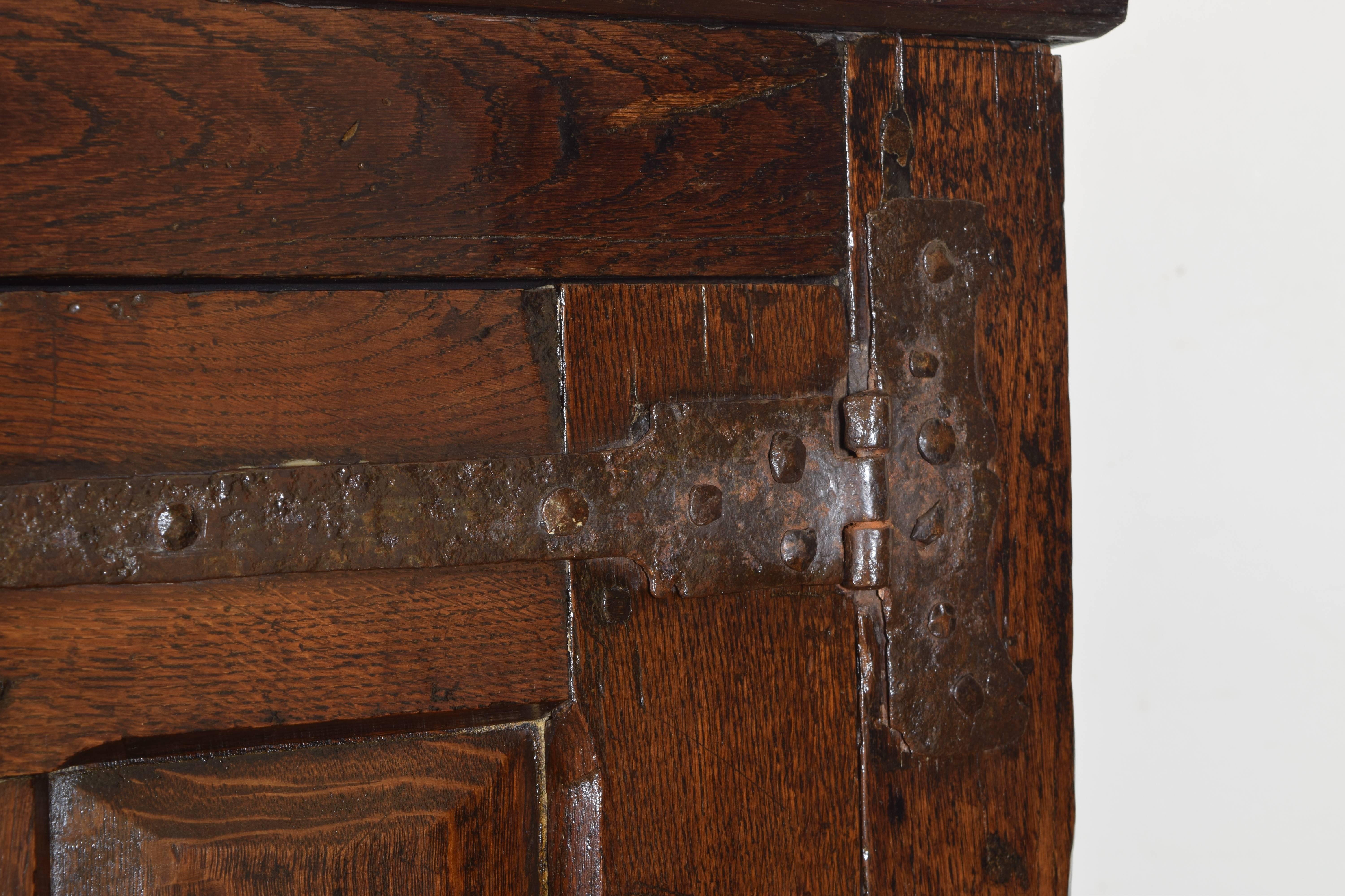 Belgian Oak Iron Mounted Four-Door Cabinet, 17th-18th Century 3