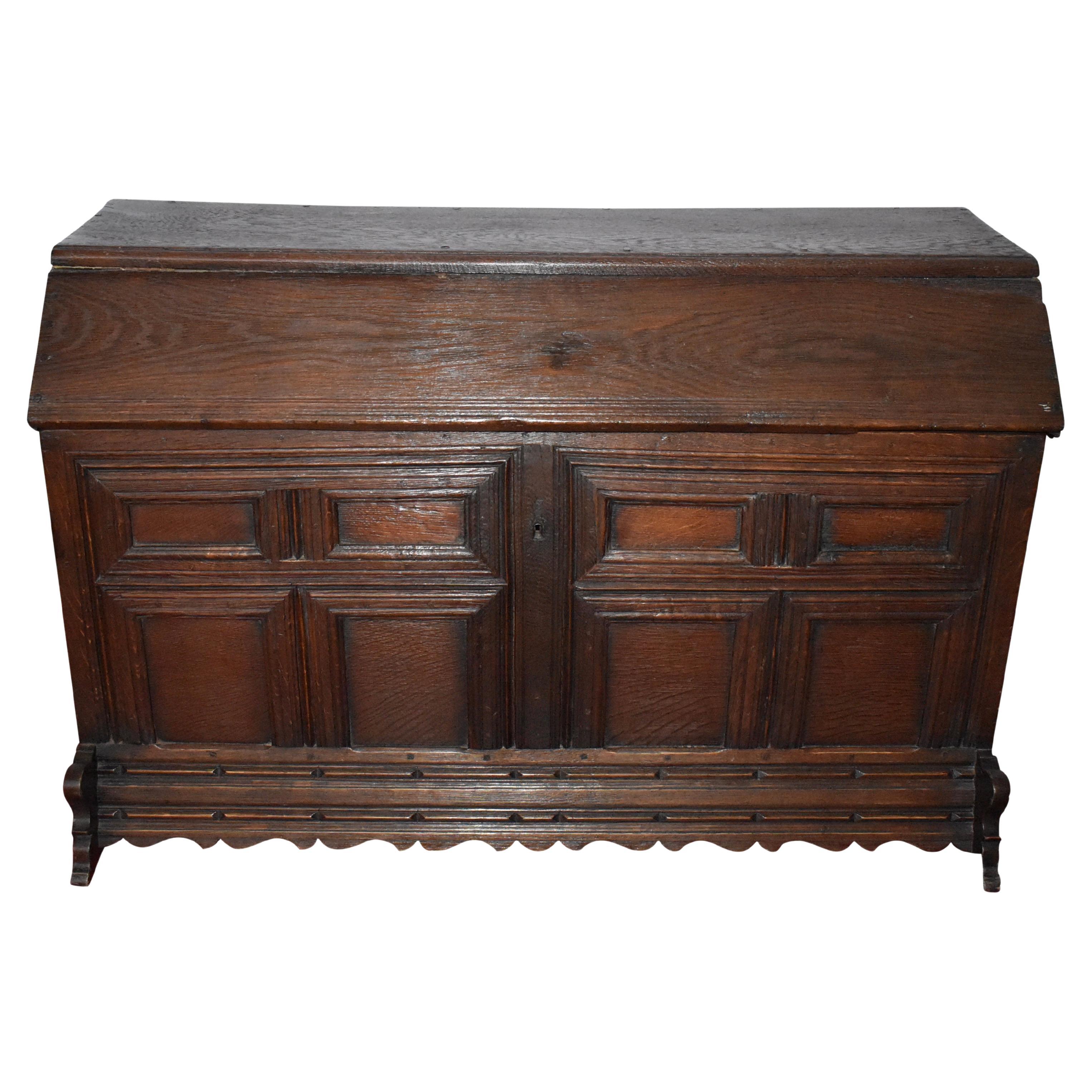 Belgian Oak Saddle Trunk For Sale