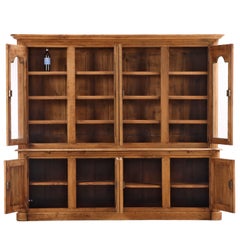 Belgian Oak Two-Piece Breakfront Cabinet, C. 1940