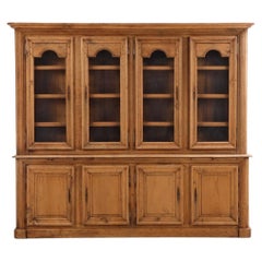 Belgian Oak Two-Piece Breakfront Cabinet, C. 1940