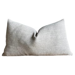Belgian Otis Linen Lumbar Pillow in Snow 12 x 20 inch with Insert