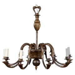 Belgian Patinated Bronze Chandelier