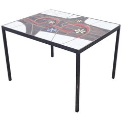 Belgian Paul Vermeire or Perignem Abstract Ceramic Side Coffee Table