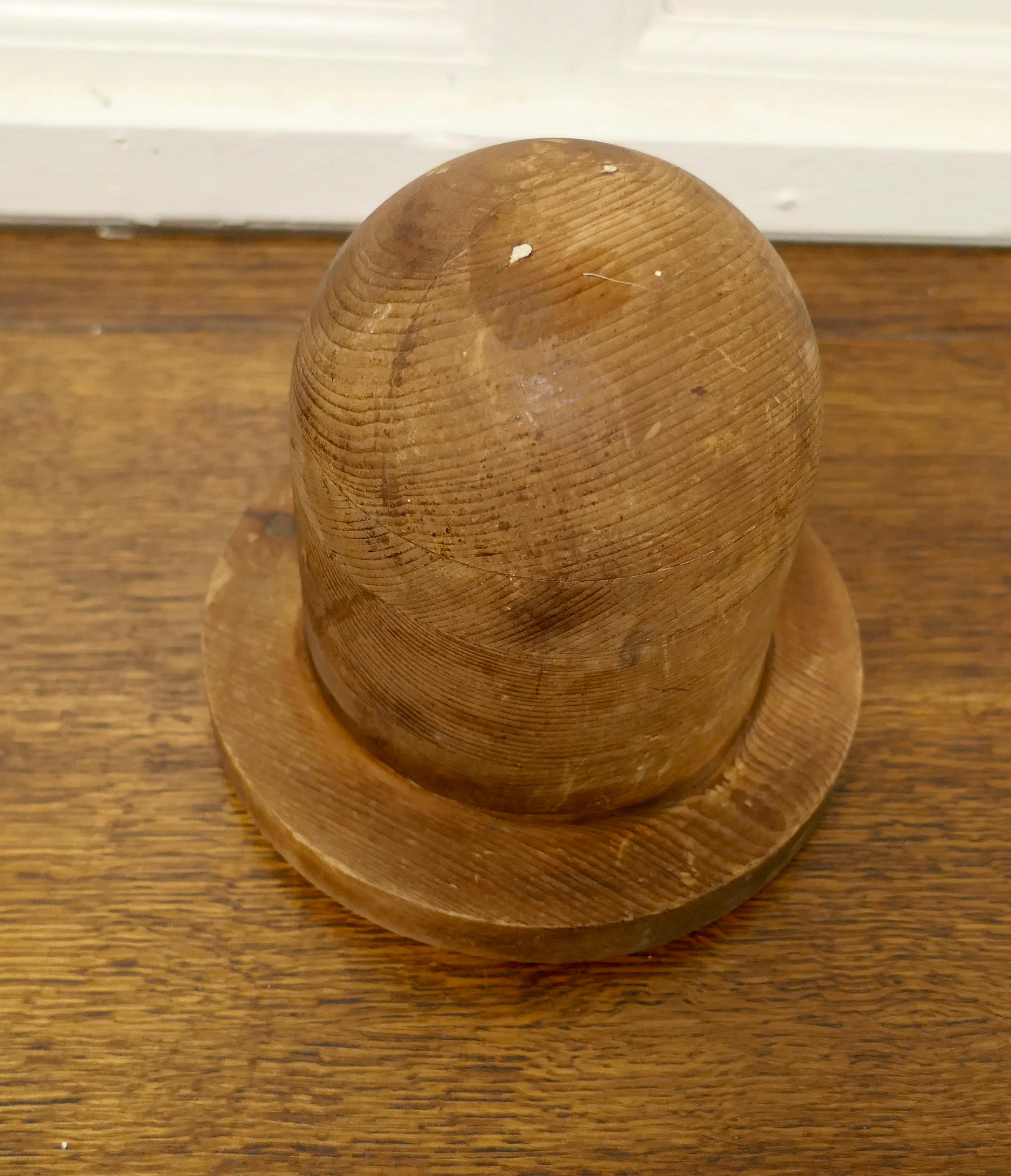 Folk Art Belgian Pine Childs Hat Block, Milliners Form For Sale