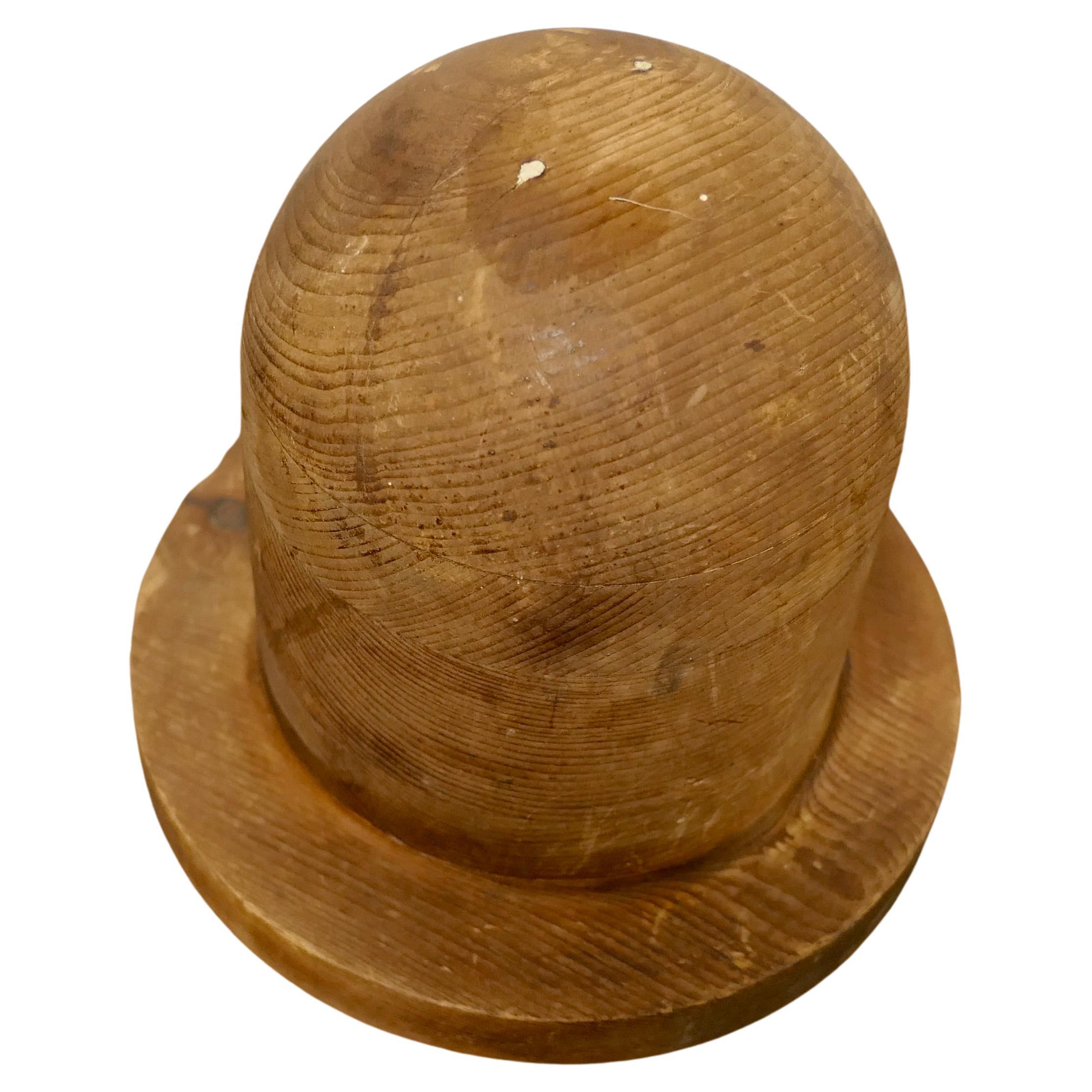Belgian Pine Childs Hat Block, Milliners Form For Sale