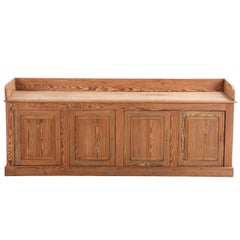 Belgian Pitch Pine Display Cabinet / Sideboard, C. 1900.