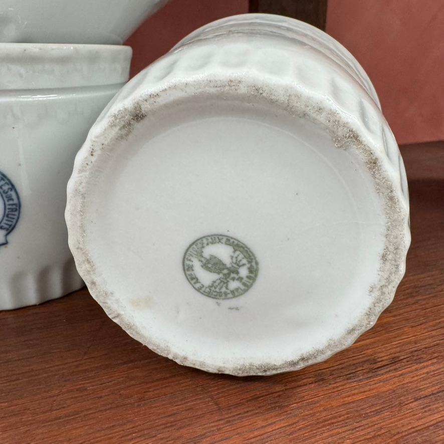 Porcelain Belgian Porcelan Marmalade Jars For Sale