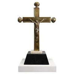 Belgian Processional Crucifix on Pedestal, 16th Century