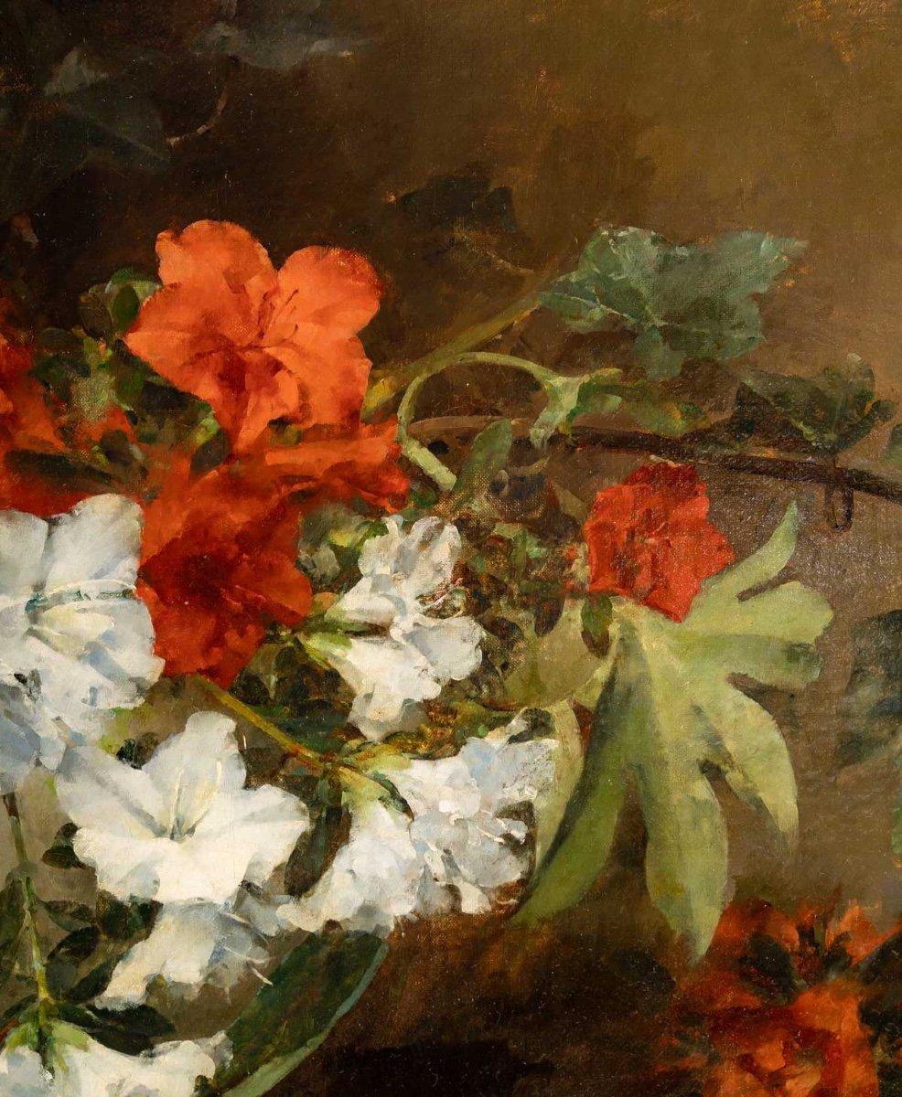 Belgian School, Oil on Canvas Representing Flowers in a White Vase 1