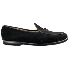 BELGIAN SHOES Size 10 Black Suede MR CASUAL Loafers