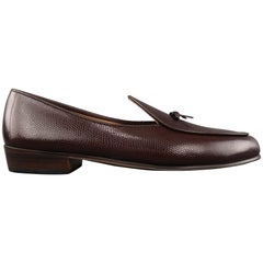 BELGIAN SHOES Größe 9.5 Brown geprägte Eidechse Schleife Loafers