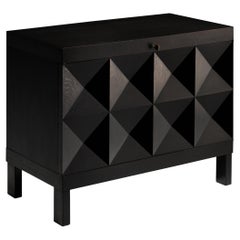 Buffet belge en Oak Oak laqué noir avec portes graphiques