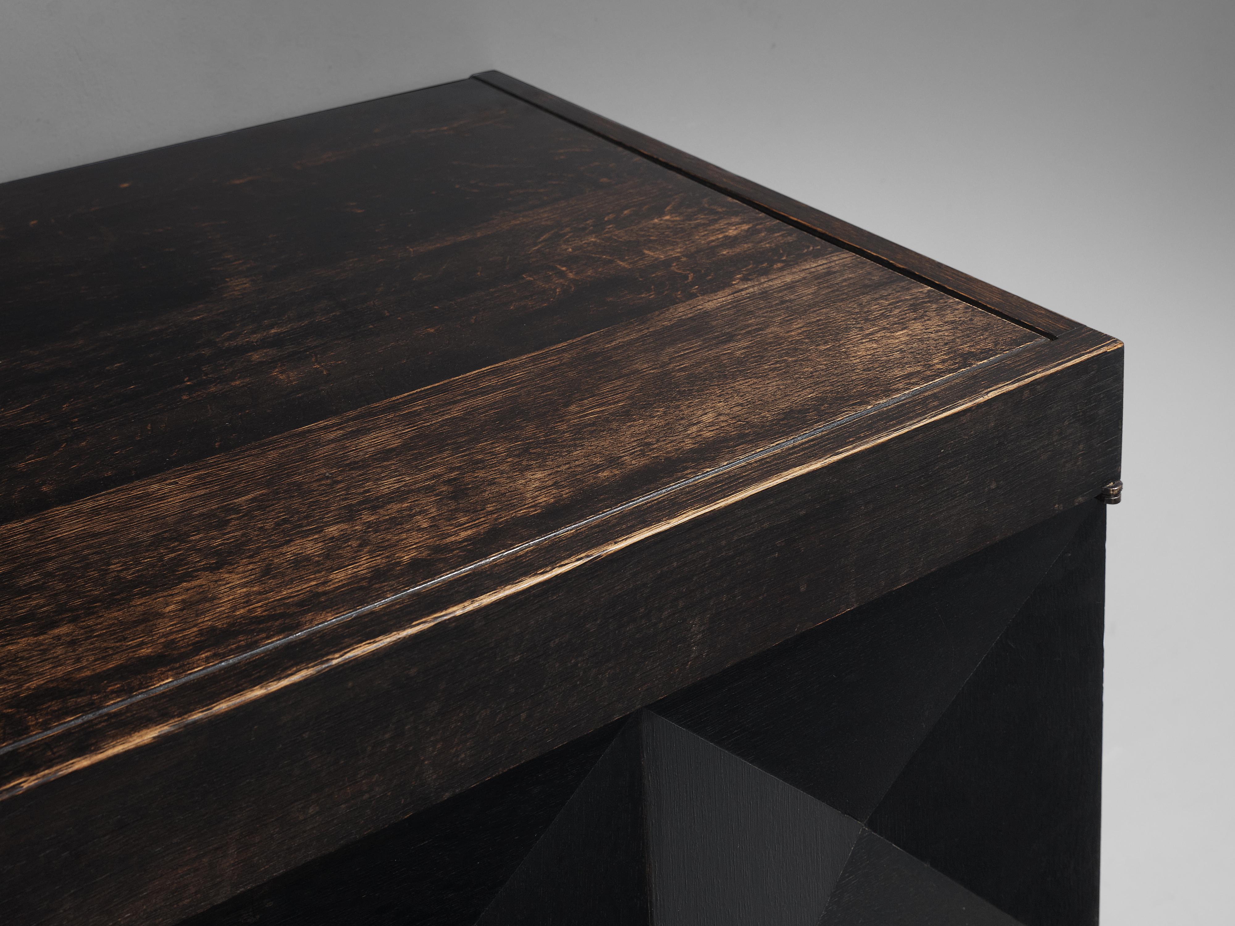 Belgian Sideboard in Black Stained Oak with Graphical Doors 4