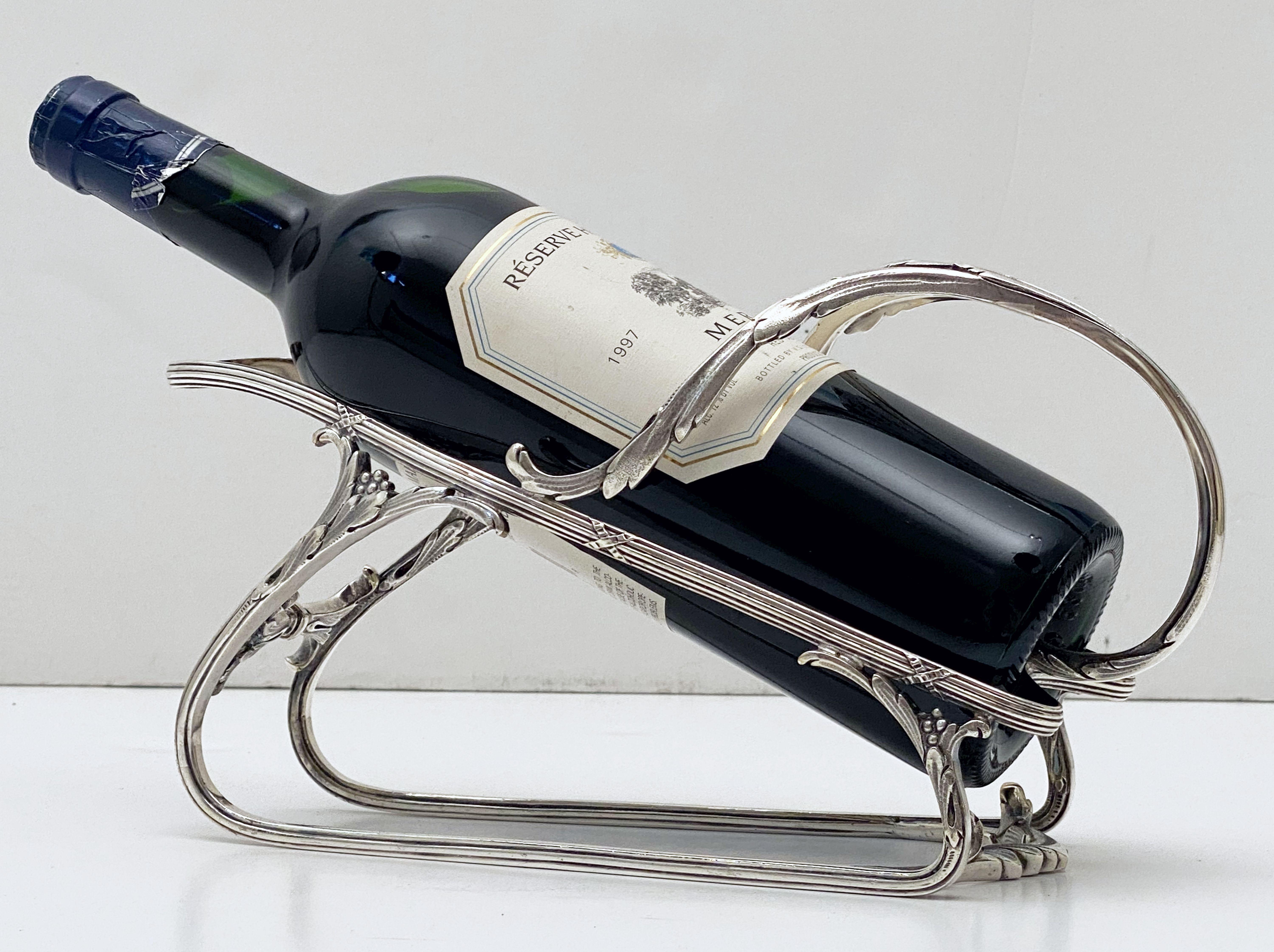 Belgian Silver Plate Wine Cradle or Pourer by Wiskemann In Good Condition In Austin, TX