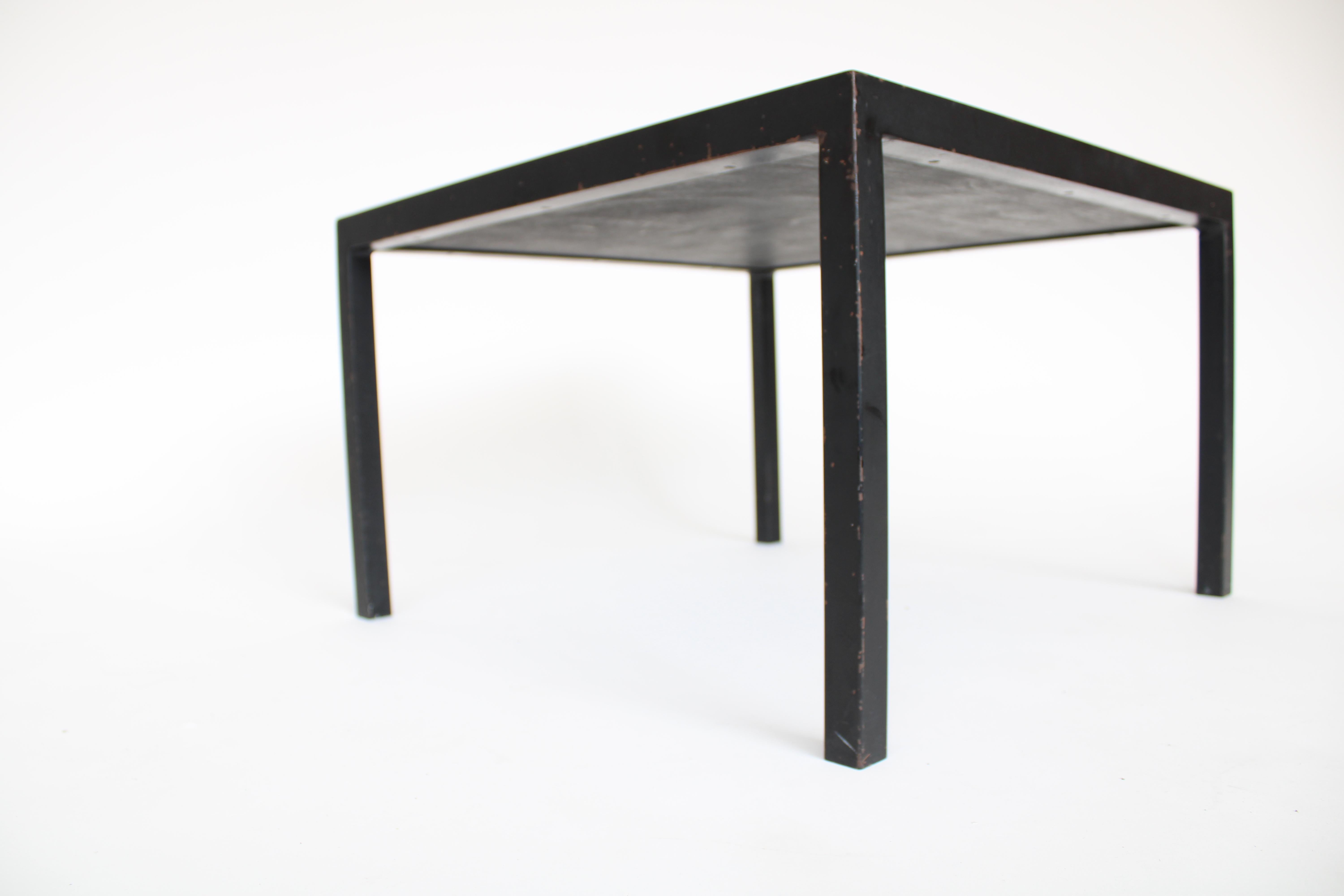 Belgian Slate and Enamel Accents Side or Small Coffee Table Attributed Pia Manu For Sale 6