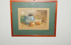 Belgian Still Life Water Color Painting of Vegetables, Dated 1941