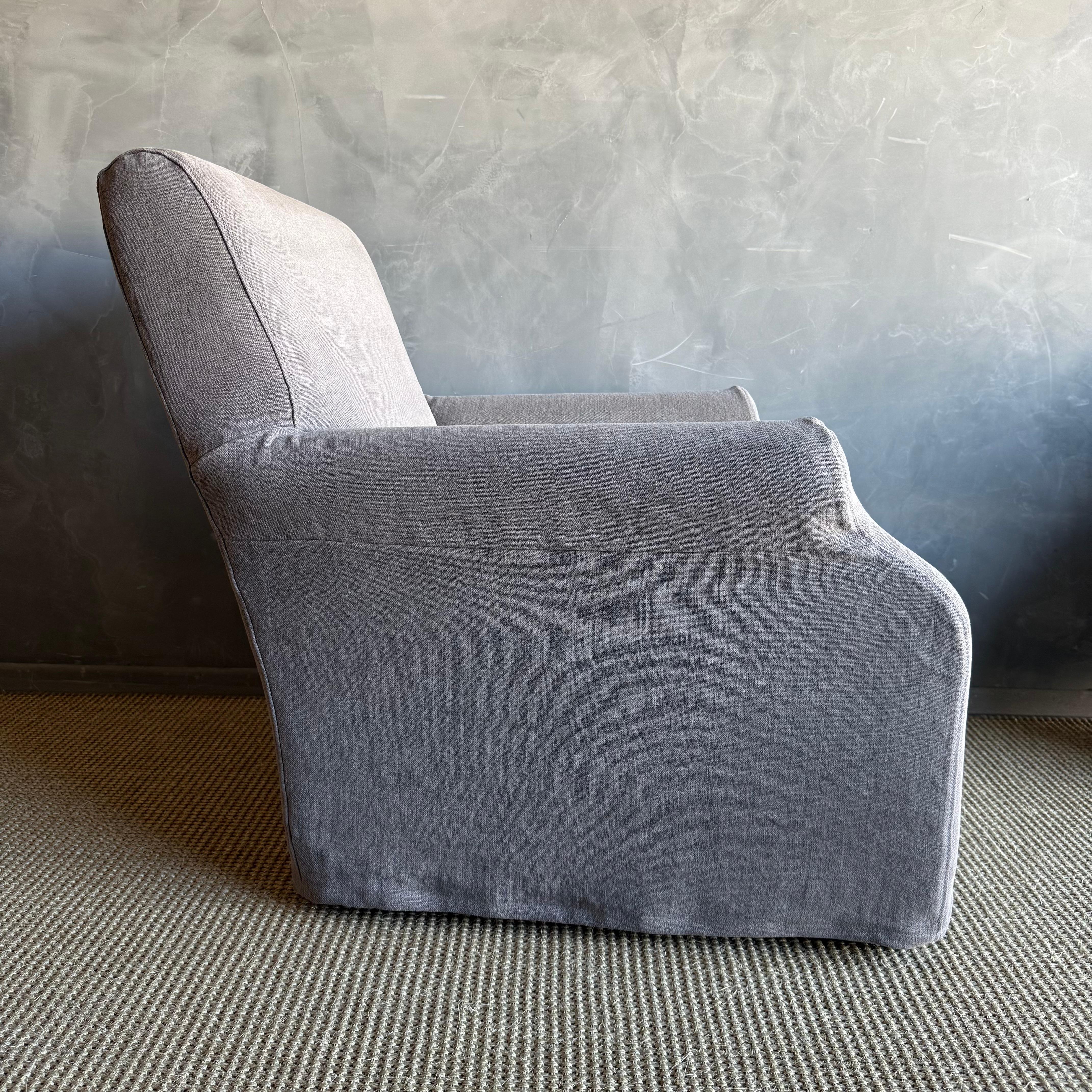 Chaise en lin lavé à la pierre belge - Ecorce en vente 1