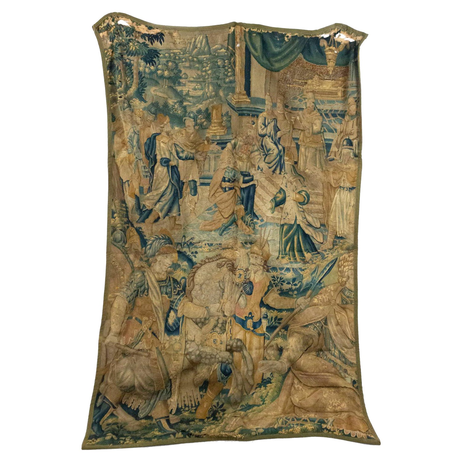 Belgian Style Antique Woven Soldier Tapestry
