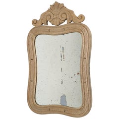 Antique Belgian Bleached Oak Mirror