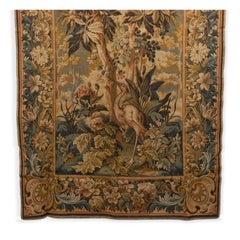 Belgian Style Woven Tapestry with Flowers and Birds