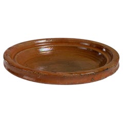 Belgian Terracotta Studio Pottery Bowl with Amber Glaze, 20th Century