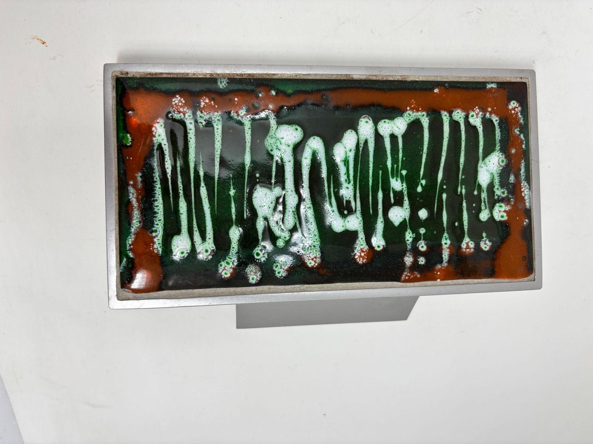 Belgian Tile Faced Entry Door Pull Handle by Artist Juliette Belarti 1960s For Sale 1