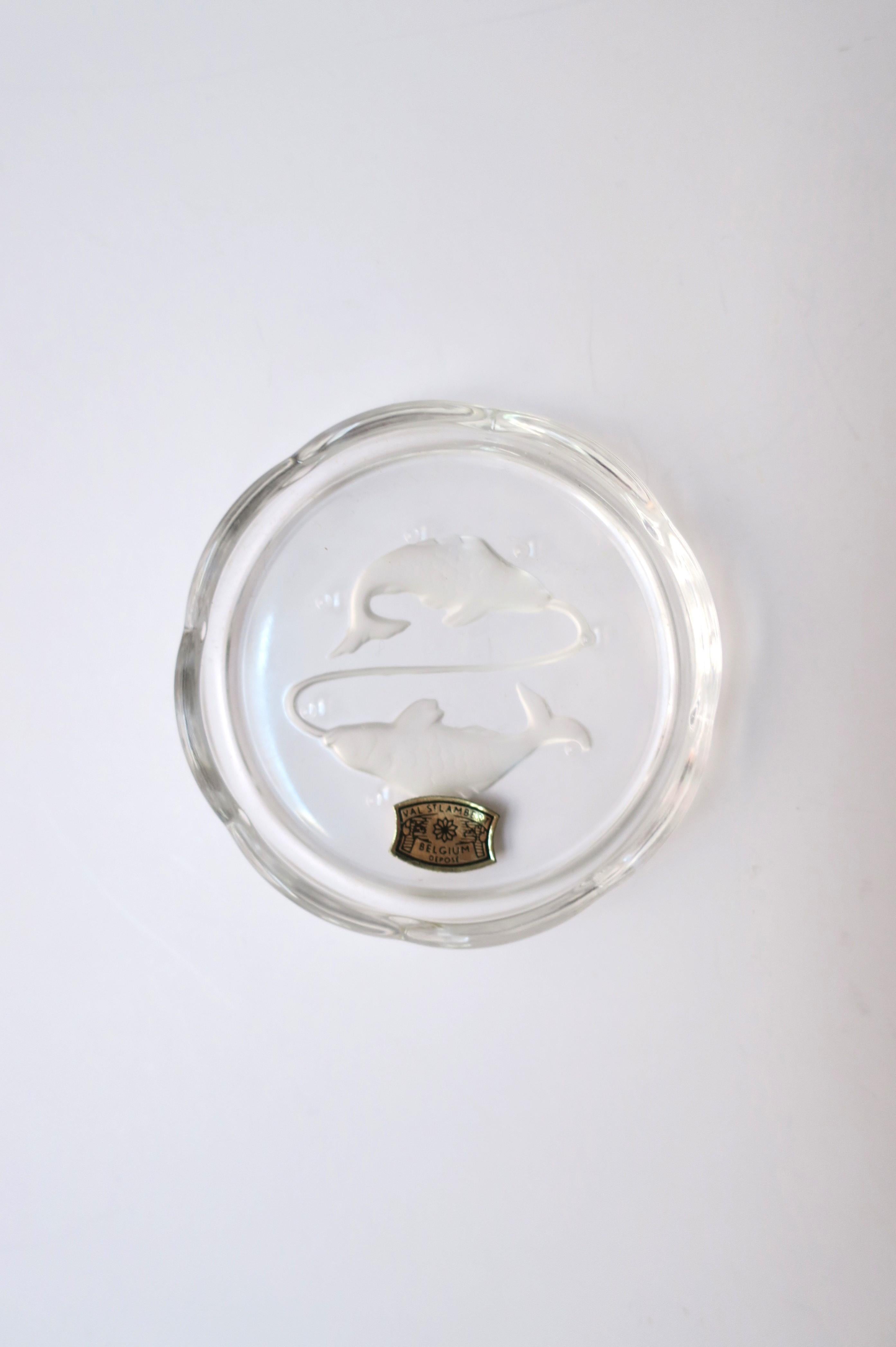 Belgian Val Saint Lambert Crystal Zodiac Cocktail Drinks Coasters For Sale 6