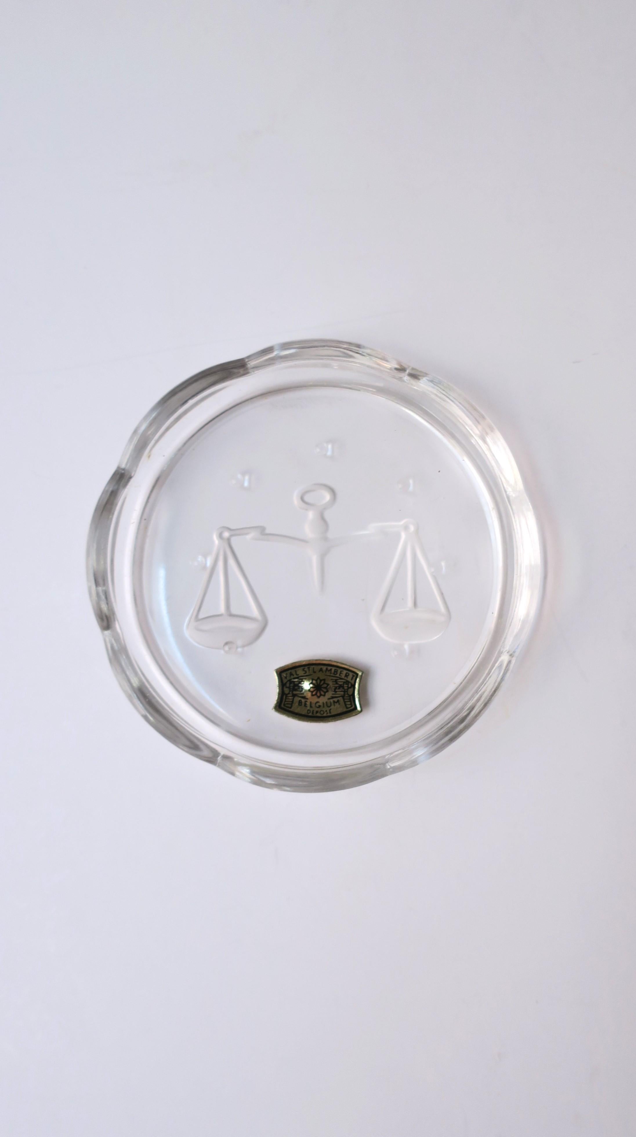 Belgian Val Saint Lambert Crystal Zodiac Cocktail Drinks Coasters For Sale 10