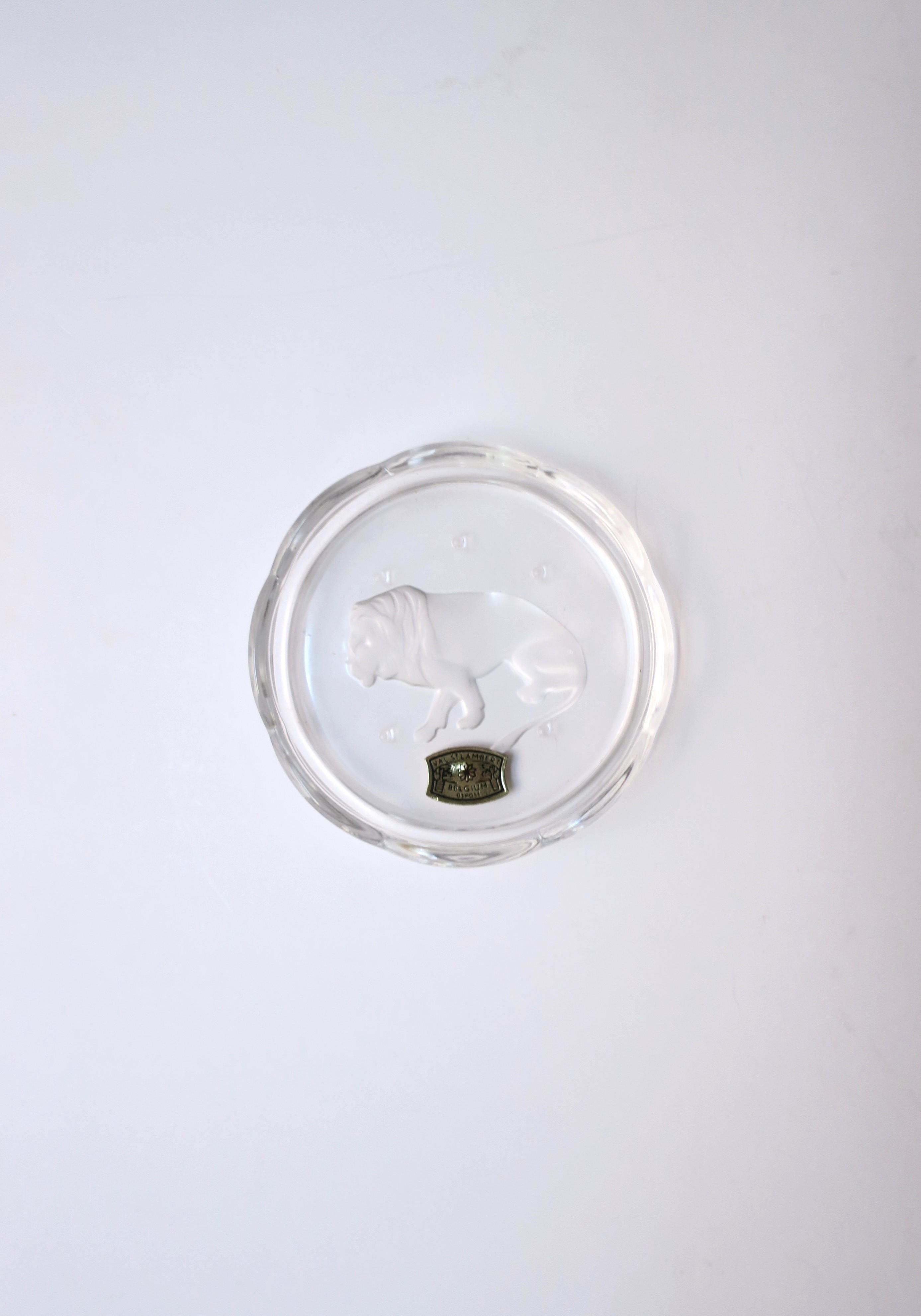 Belgian Val Saint Lambert Crystal Zodiac Cocktail Drinks Coasters For Sale 11