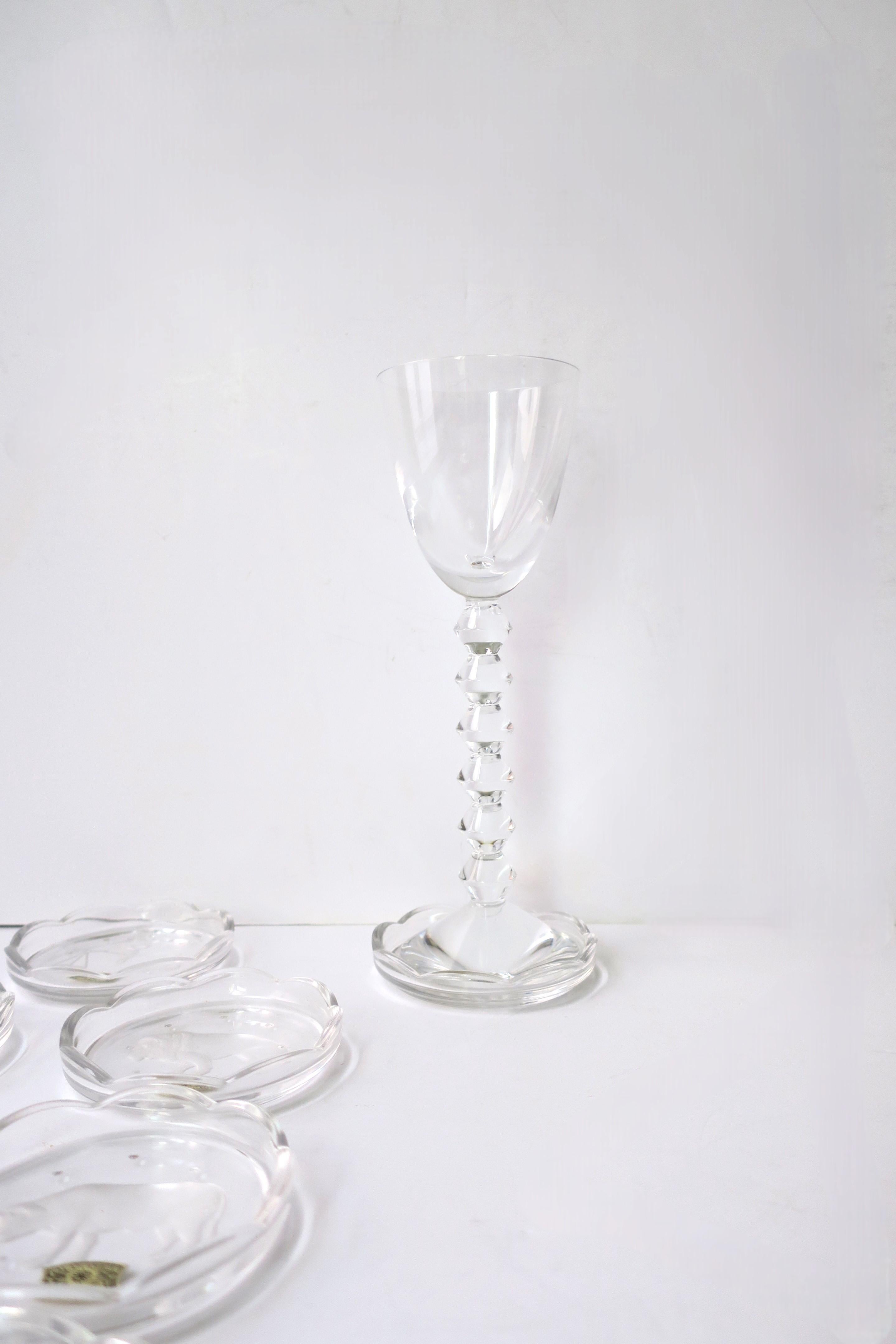 Belgian Val Saint Lambert Crystal Zodiac Cocktail Drinks Coasters For Sale 1
