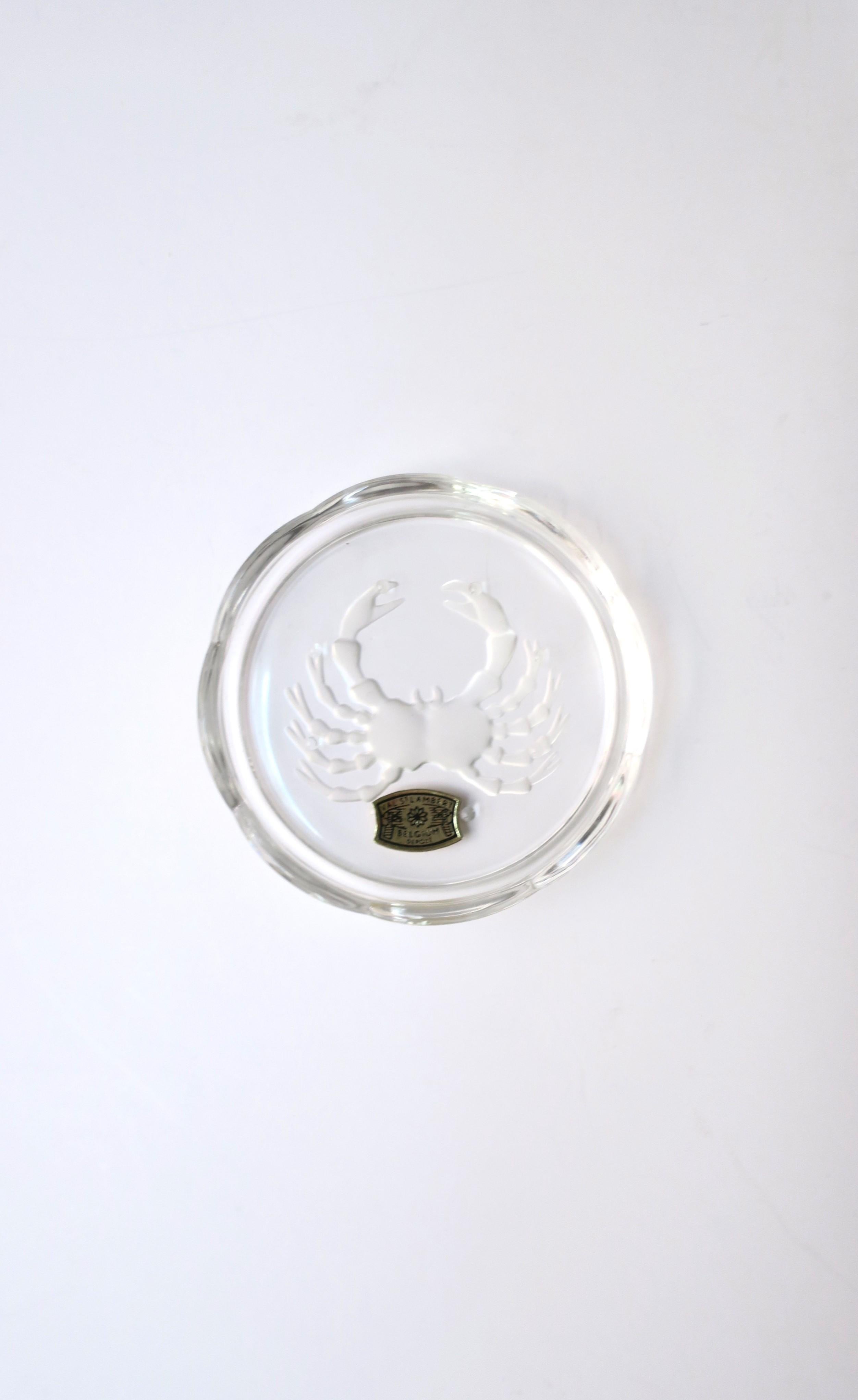 Belgian Val Saint Lambert Crystal Zodiac Cocktail Drinks Coasters For Sale 5