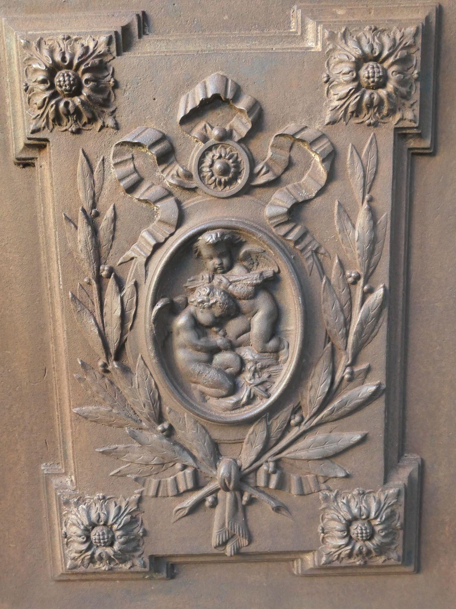 Belgian Victorian 'Cupids' Fireback / Backsplash, Early 20th Century For Sale 2