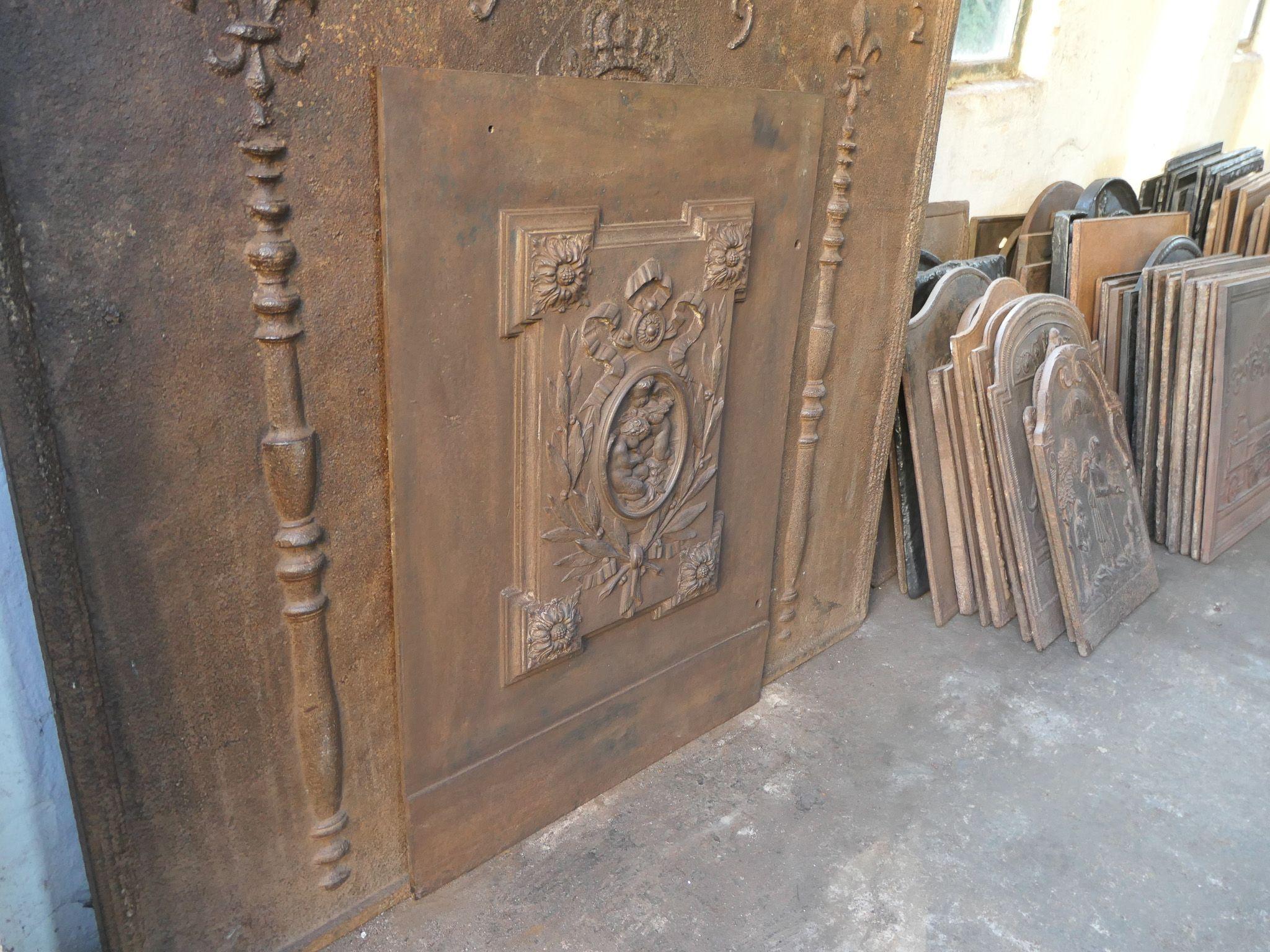 Belgian Victorian 'Cupids' Fireback / Backsplash, Early 20th Century For Sale 4