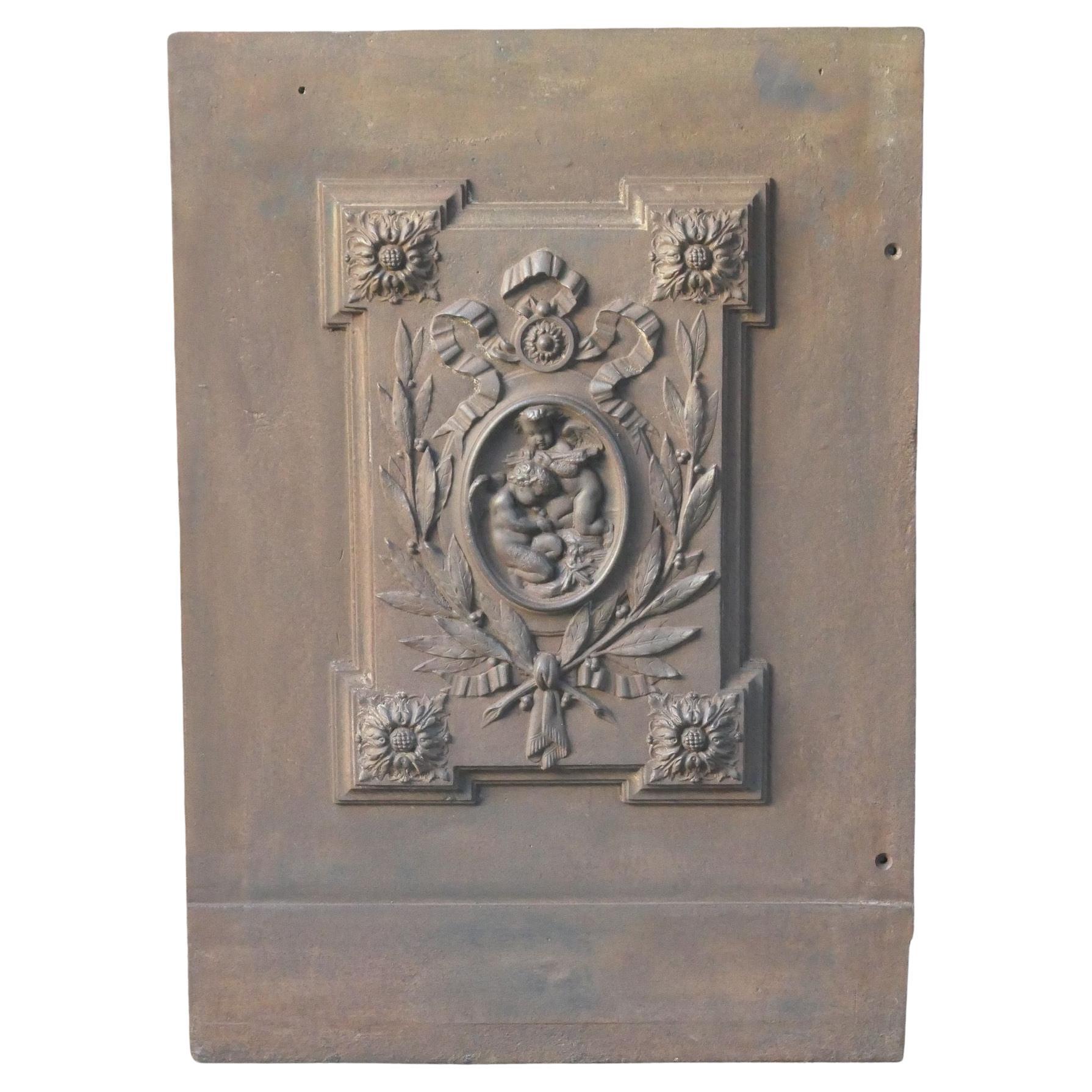 Belgian Victorian 'Cupids' Fireback / Backsplash, Early 20th Century For Sale